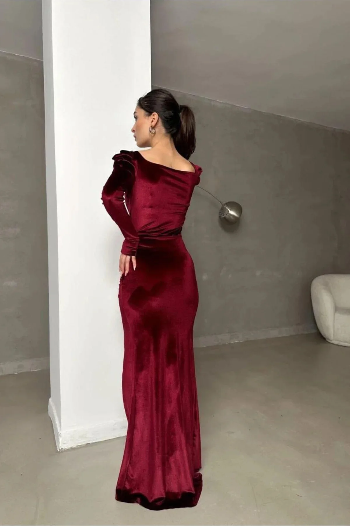 Kadın Kare Yaka Taş Detaylı Uzun Kollu Abiye Elbise Fiyatı, Yorumları ve Özellikleri