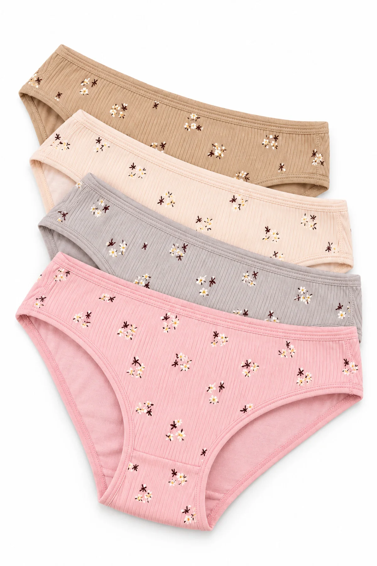 Kadın Kaşkorse Fitilli Bikini Külot 4’lü Paket %100 Pamuk Desenli Asorti Renk M-L-XL Kadın Kaşkorse Fitilli Bikini Külot 4’lü Paket %100 Pamuk Desenli Asorti Renk M-L-XL