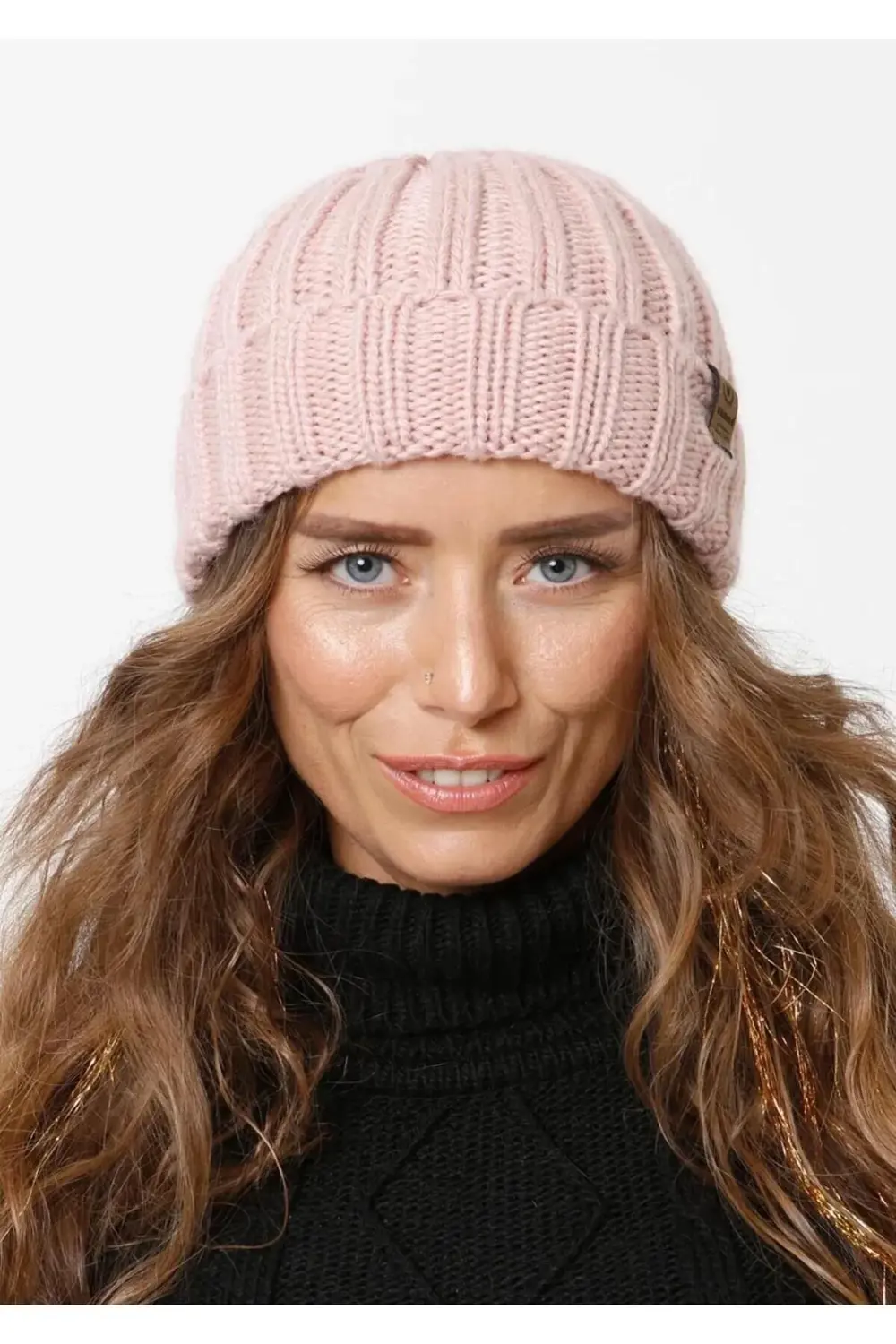 Kadın Katlamalı Örgü Bere