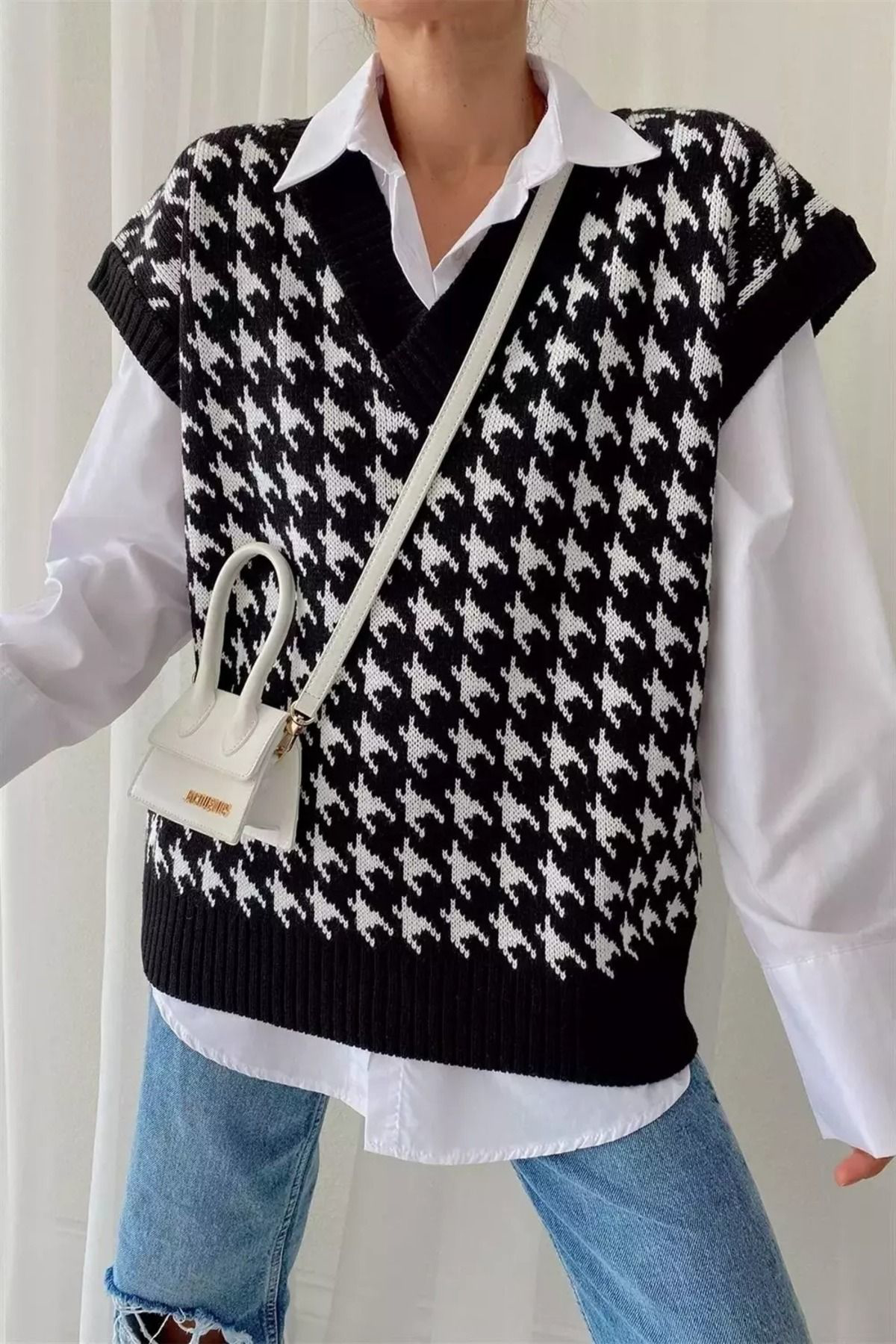 Kadın Kazaayağı Süveter