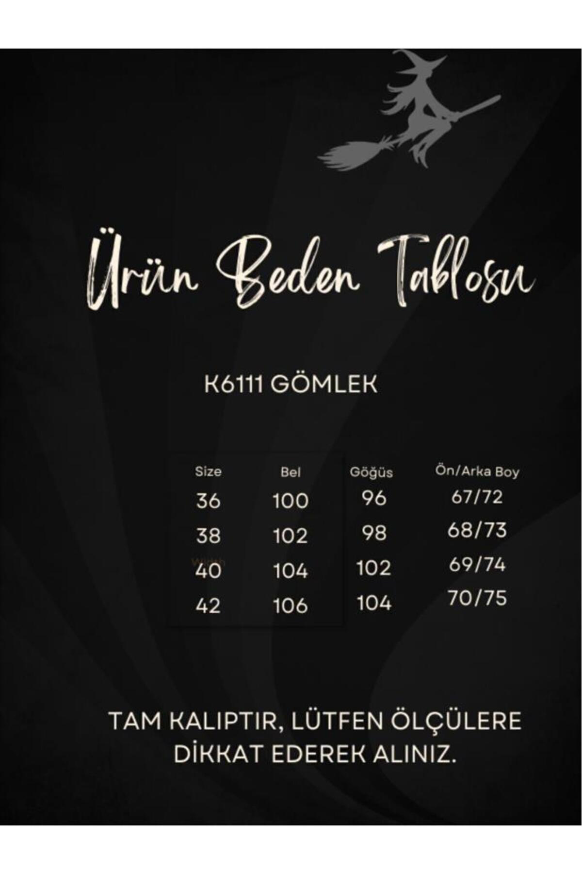 Pasaklı Giyim Kadın Keten Harf Nakış İşlemeli Yanları Düğme Arkası Uzun Kollu O