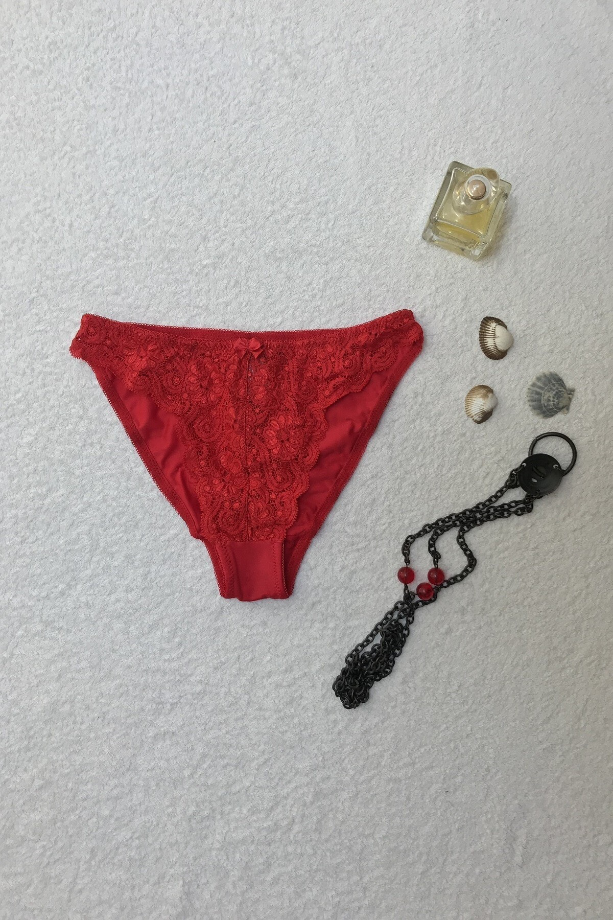 Belladonna Kadın Kırmızı Dantelli Slip