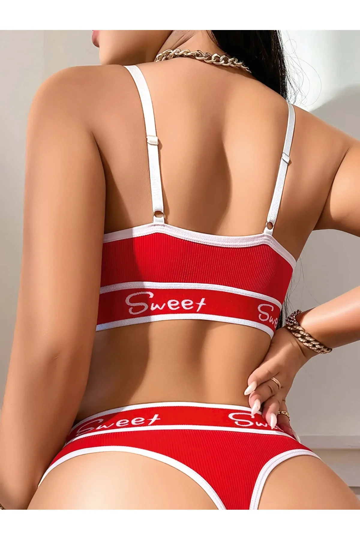 Kadın Kırmızı Sweet Sütyen Kilot Takımı 5161