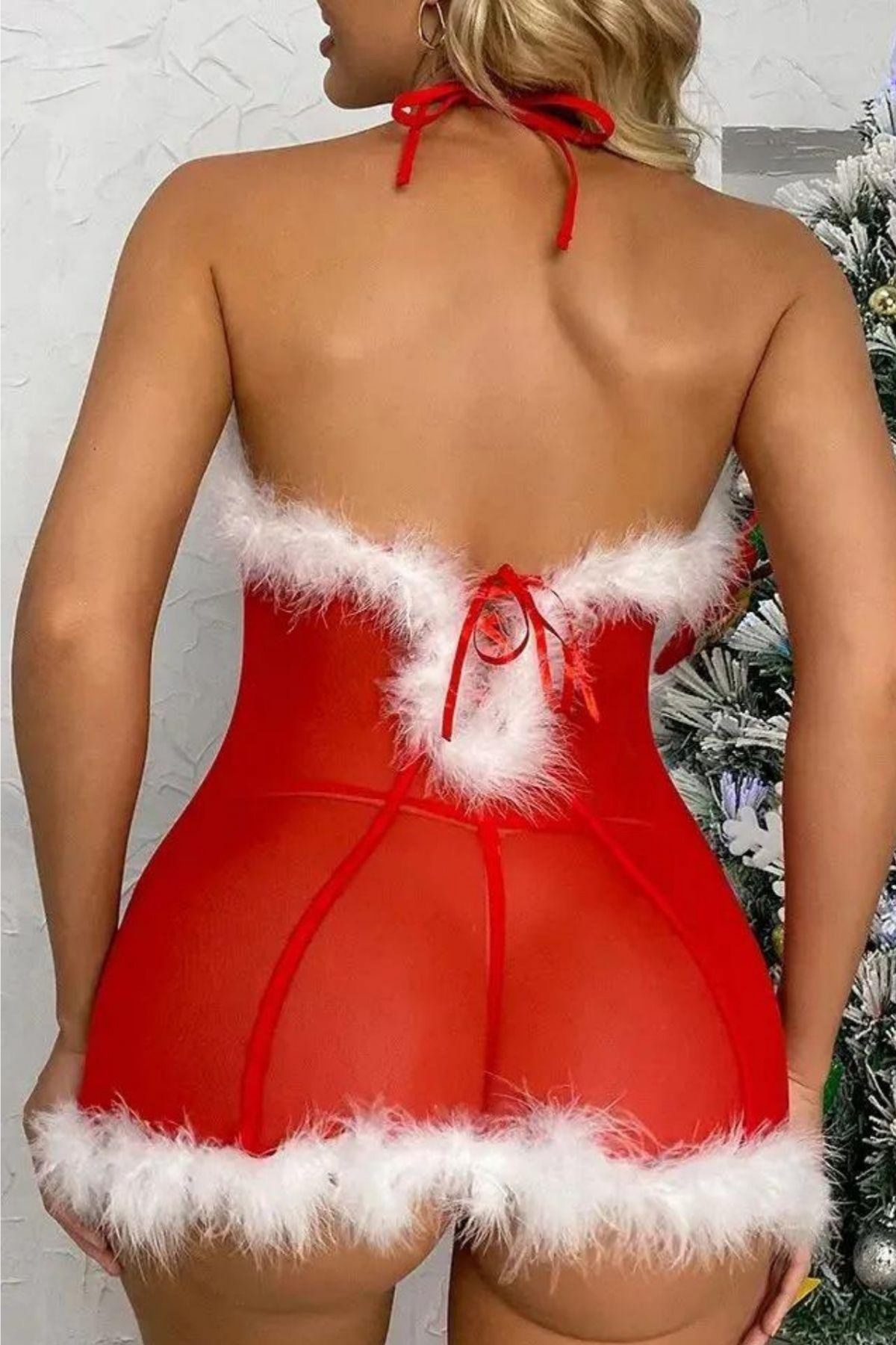 Kadın Kırmızı Tül Detaylı Ponponlu Seksi Yılbaşı Kostüm, Şık Yeniyıl Elbisesi Fiyatı, Yorumları ve Özellikleri
