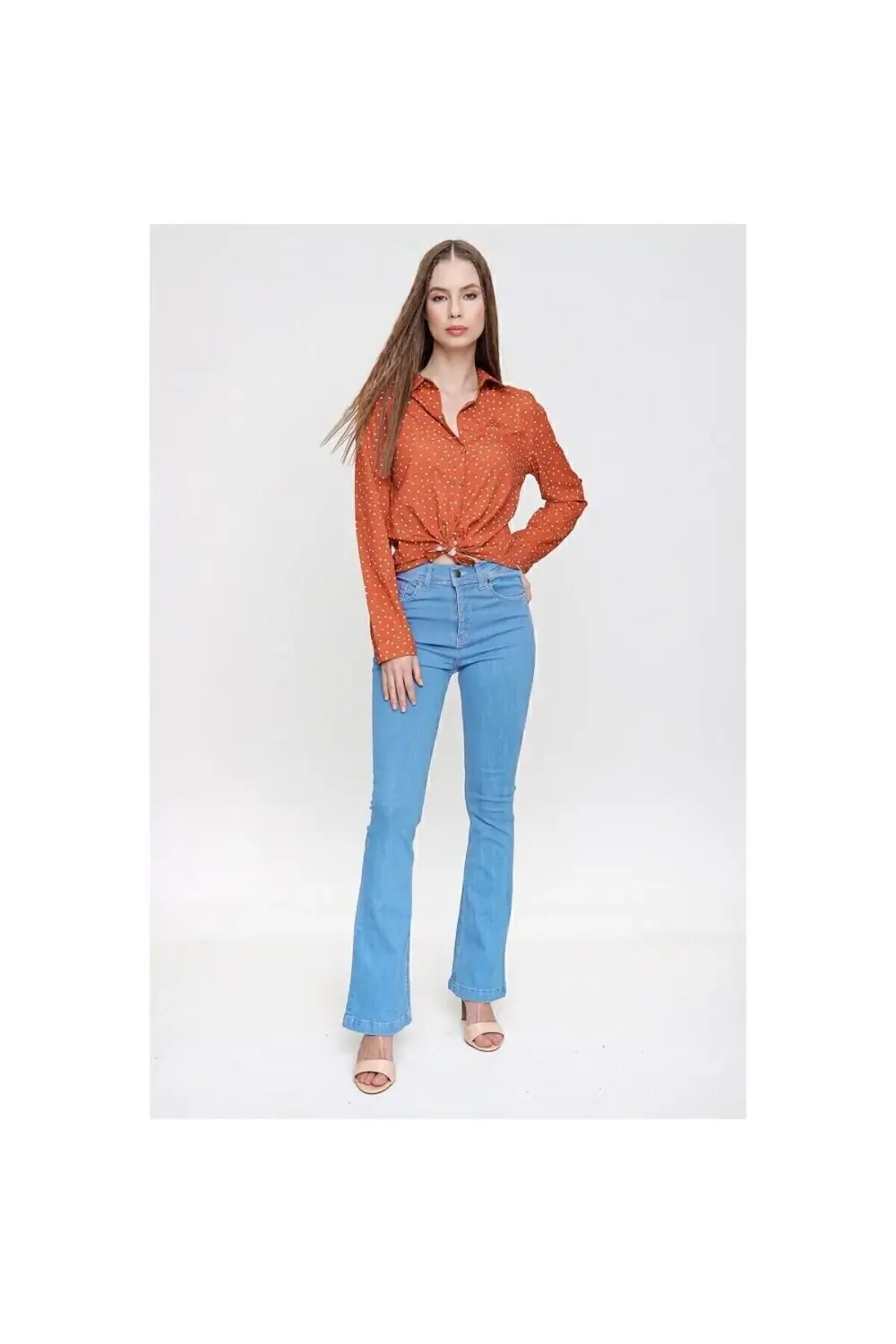 Kadın Kırmızı Uzun Kollu  Gömlek 700-2711200