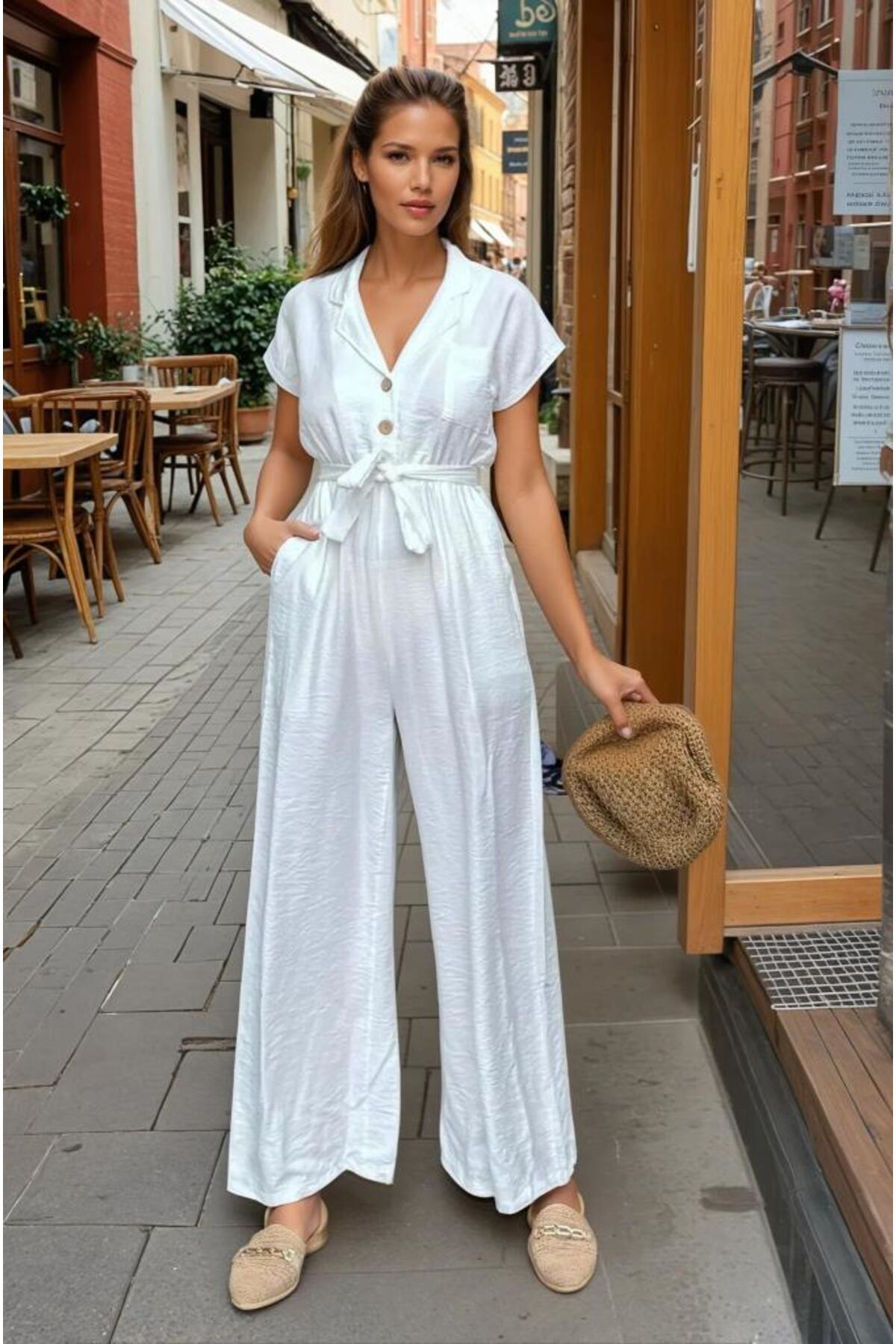 Pasaklı Giyim Kadın Kısa Kollu Cepli Kuşaklı Rahat Tulum 3405380 Pasaklı Giyim Kadın Kısa Kollu Cepli Kuşaklı Rahat Tulum 3405380