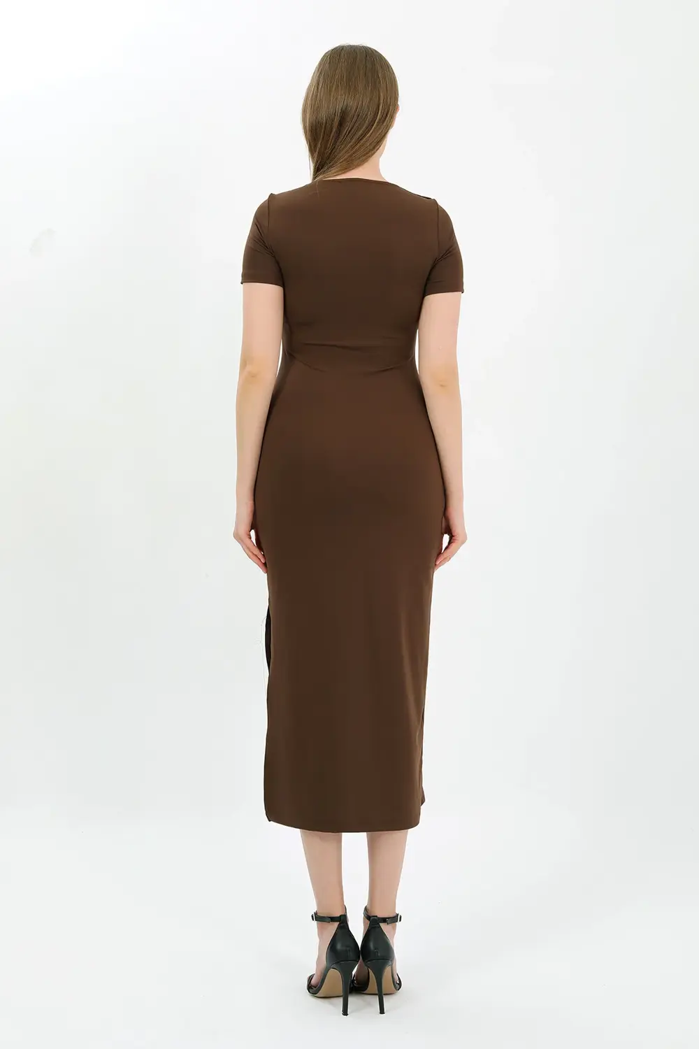 Kadın Kısa Kollu Kare Yaka Elbise