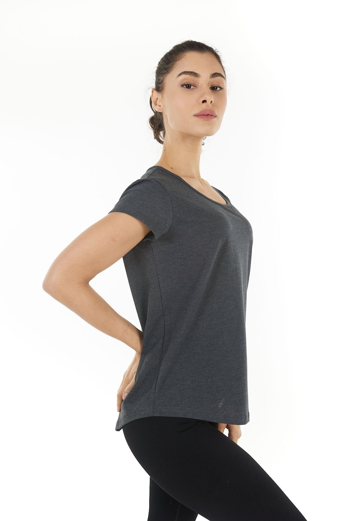 Kadın Kayık Yaka Kısa Kollu Regular Fit Basic Tişört Beyaz