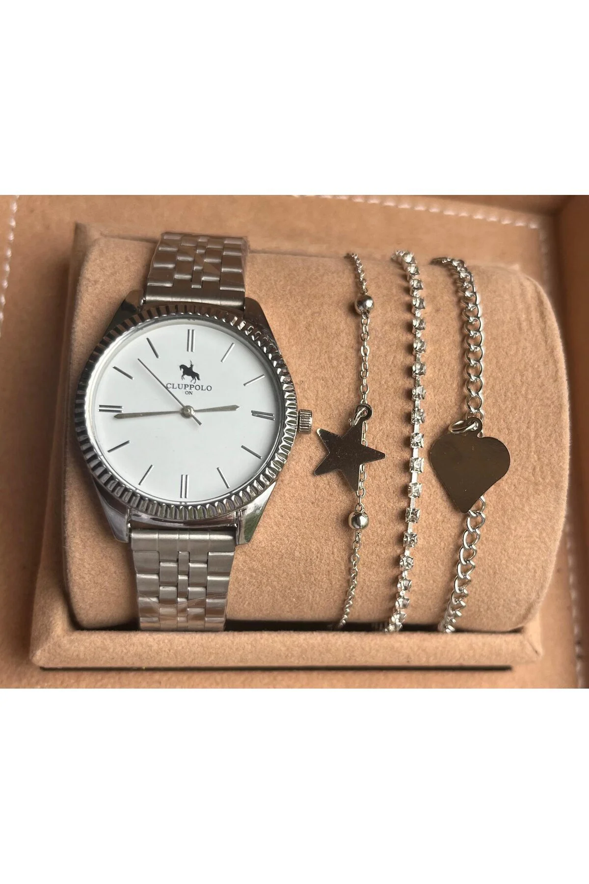 Kadın Kol Saati Bileklik Hediyeli Gümüş Renk Kadın Kol Saati Kız 