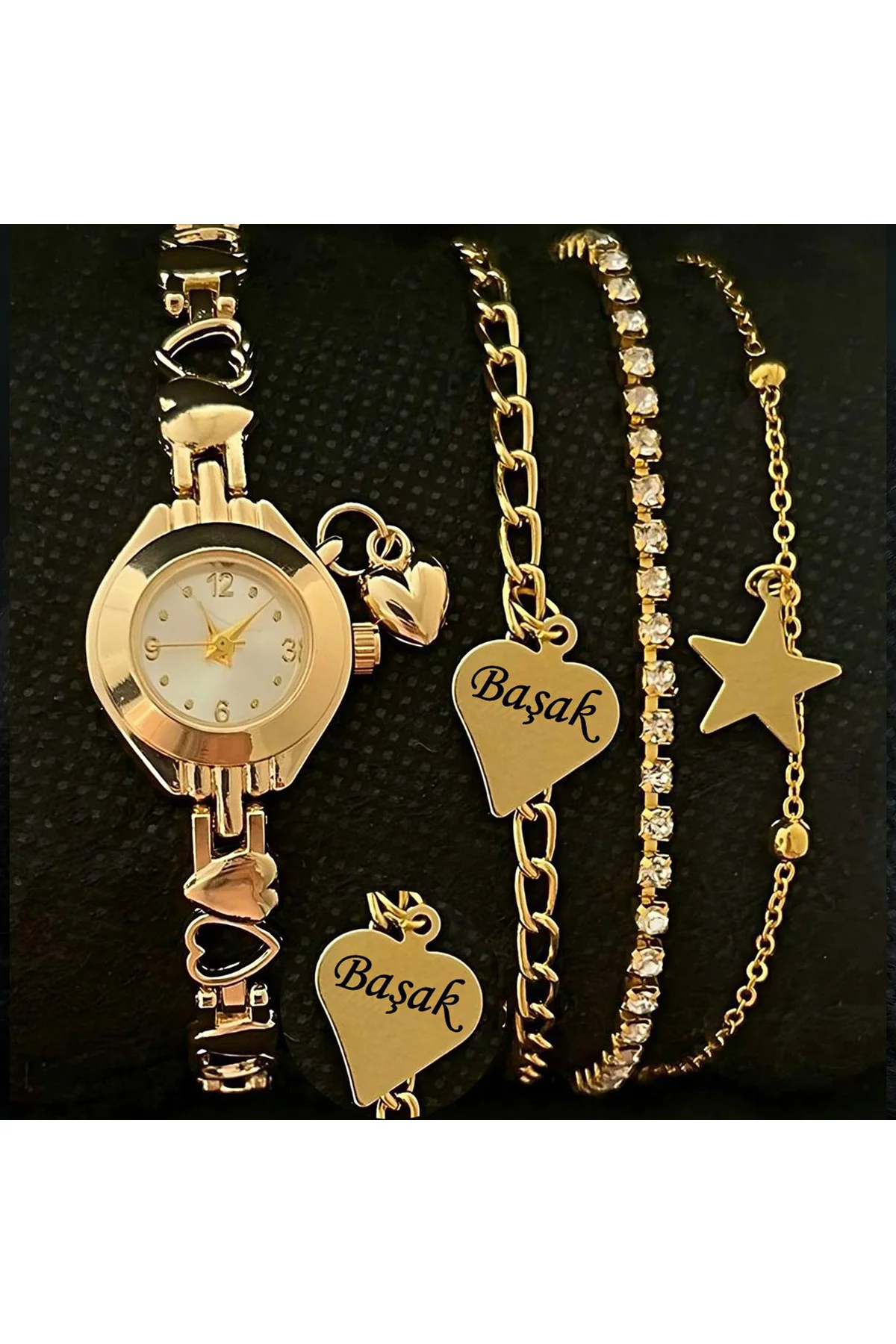 Kadın Kol Saati Kişiselleştirilebilir. + 3 ADET BİLEKLİK-ALTIN+GÜ