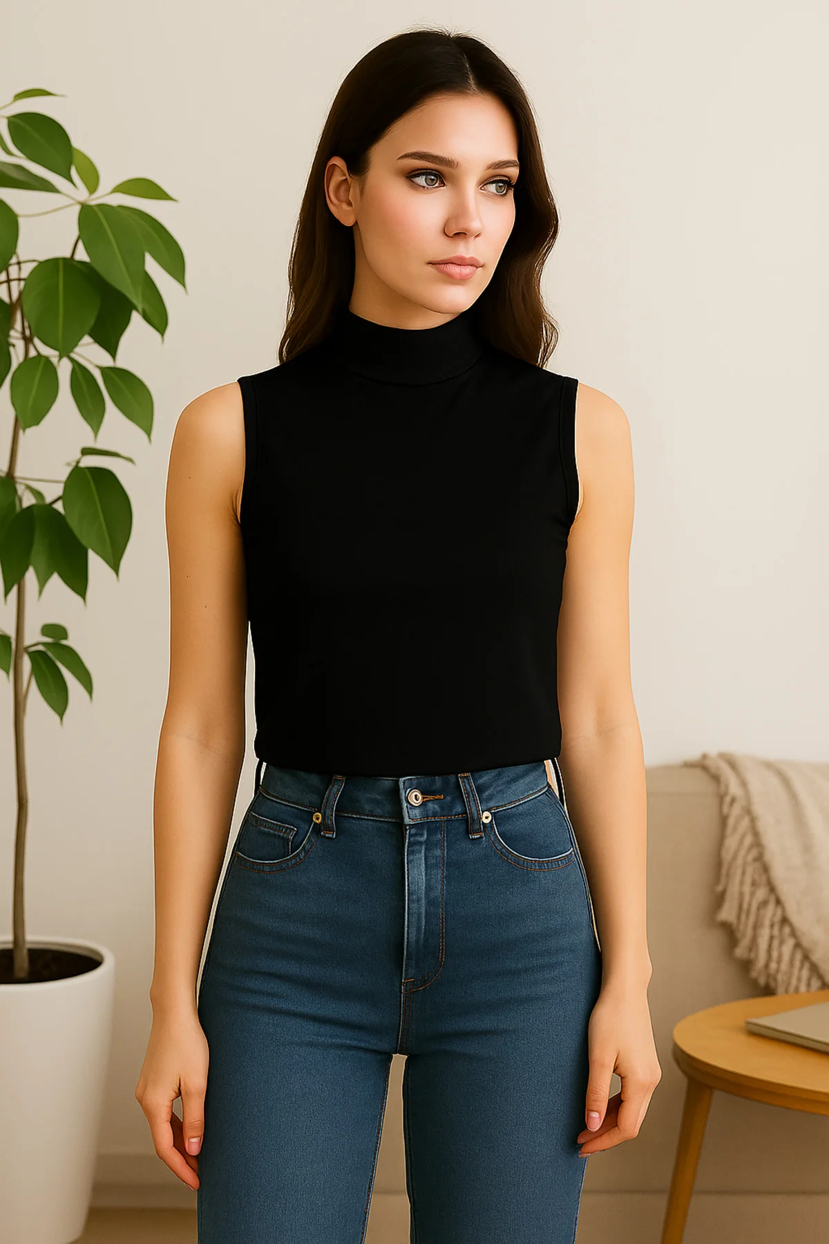 Kadın Kolsuz Basic Body - Modal Kumaşlı Yazlık Şık Body