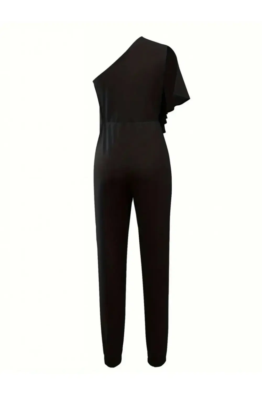 Kadın Kolsuz Tek Omuzu Açık önünde Volan Detay Sandy Tulum