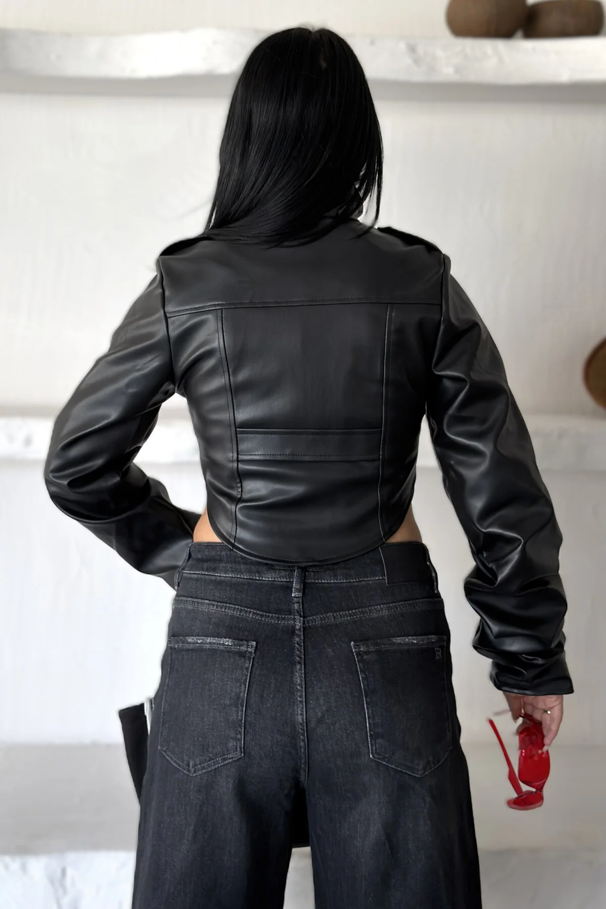 Kadın Korse Detaylı Dik Yaka Crop Biker Deri Ceket Fiyatı, Yorumları ve Özellikleri