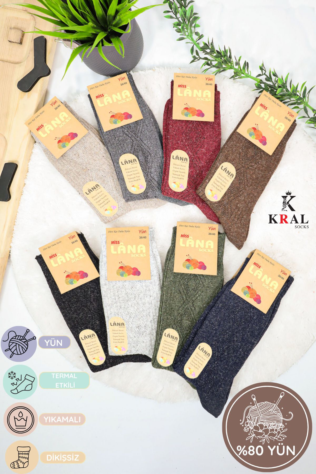 Kadın Koyun Yünü Lambswool Kışlık 3'lü Set Çorap Kadın Koyun Yünü Lambswool Kışlık 3'lü Set Çorap