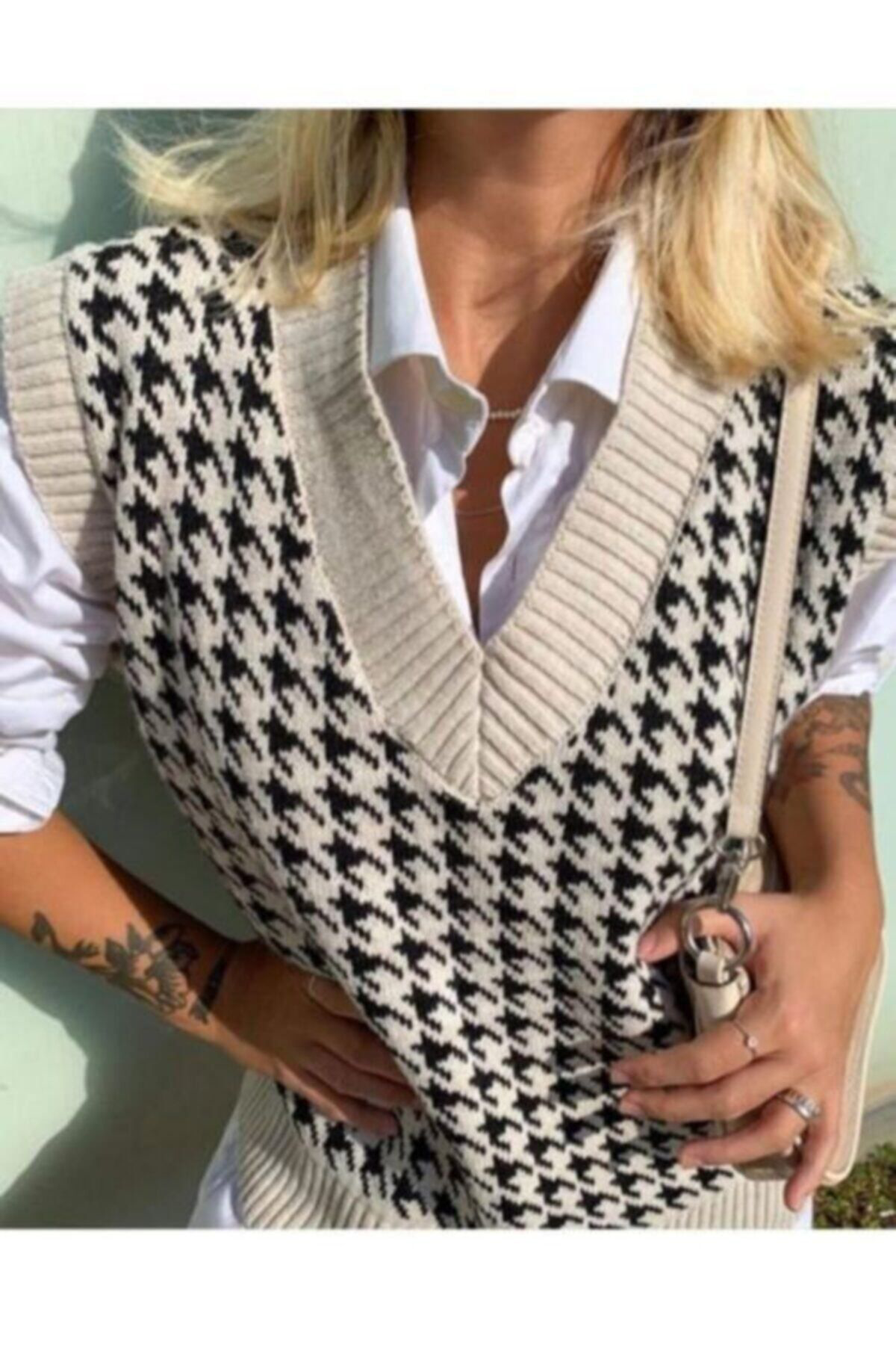 Purpuravioleta Kadın Krem Kazayağı Süveter