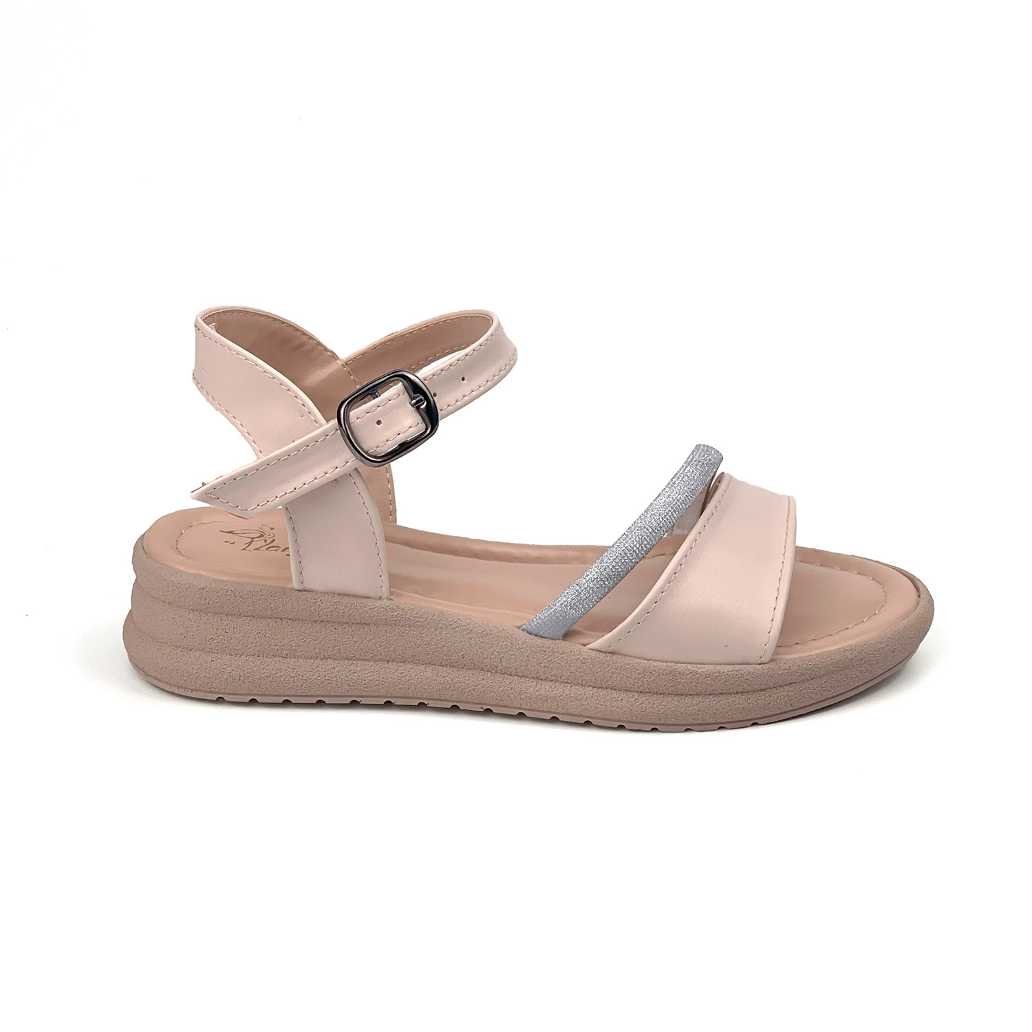 Kajila Kadın Krem Taşlı Dolgu Topuklu Sandalet 3 Cm Günlük Rahat