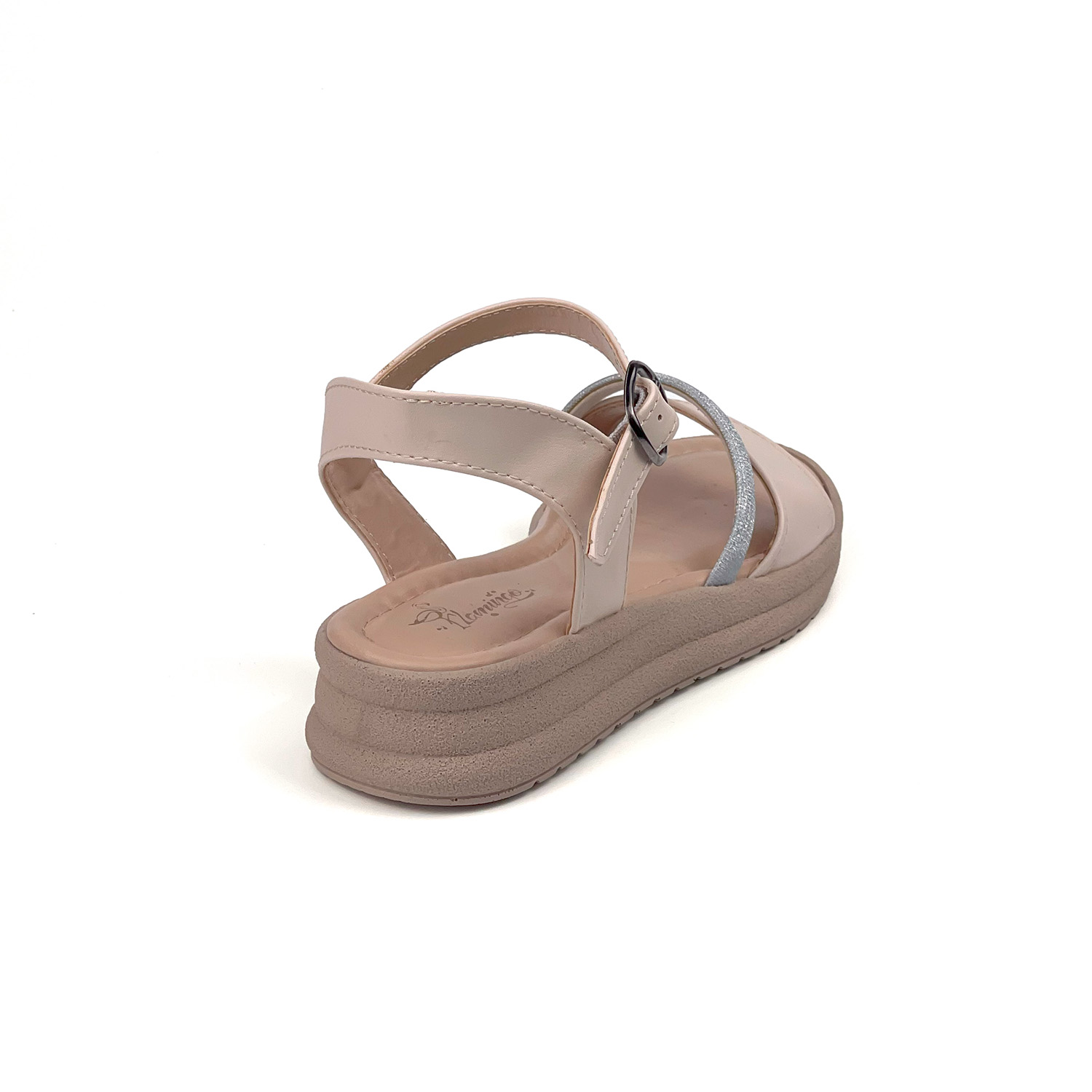 Kajila Kadın Krem Taşlı Dolgu Topuklu Sandalet 3 Cm Günlük Rahat