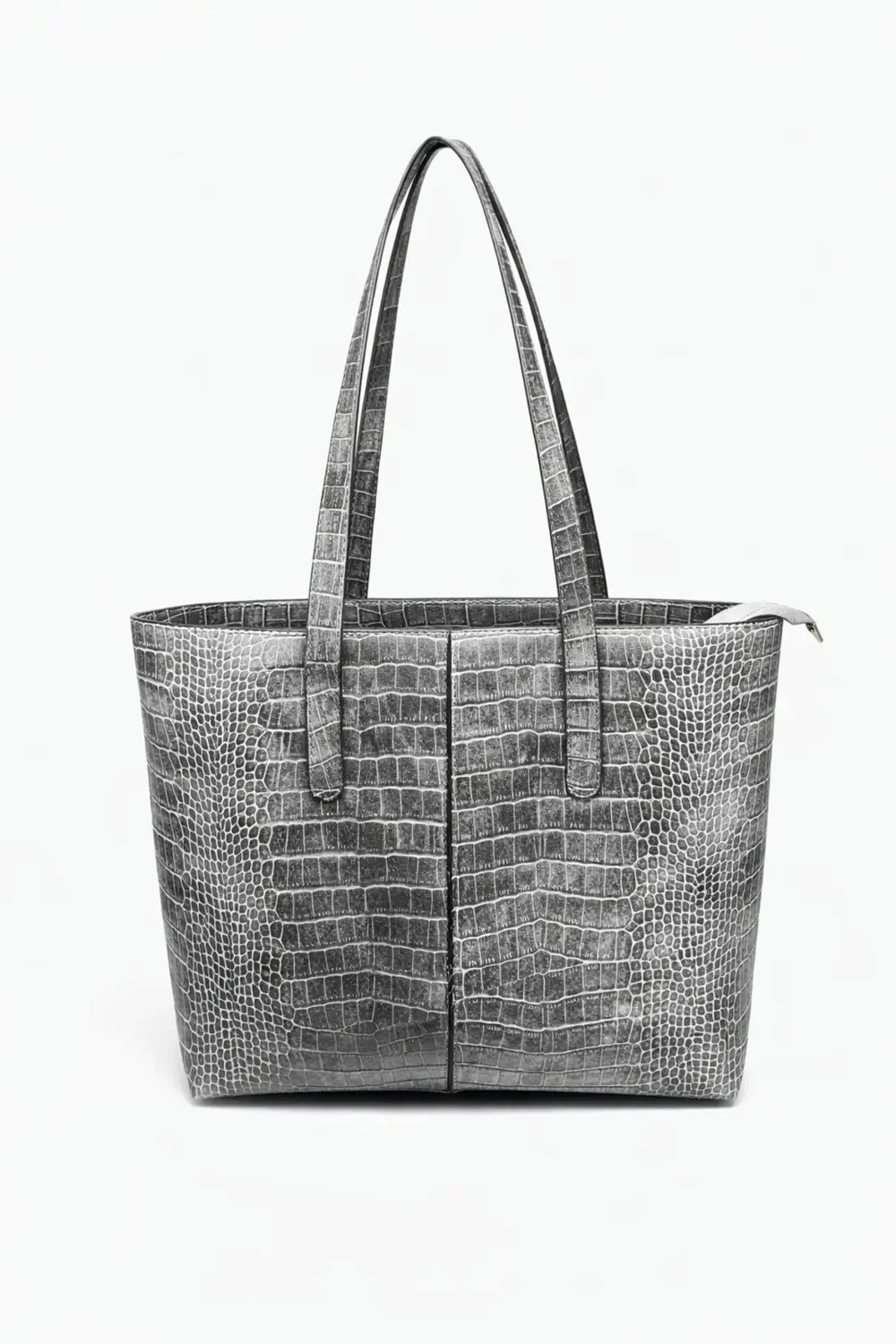 Kadın Kroko Desenli Büyük Tote Çanta | Deri Görünümlü | Günlük Ku