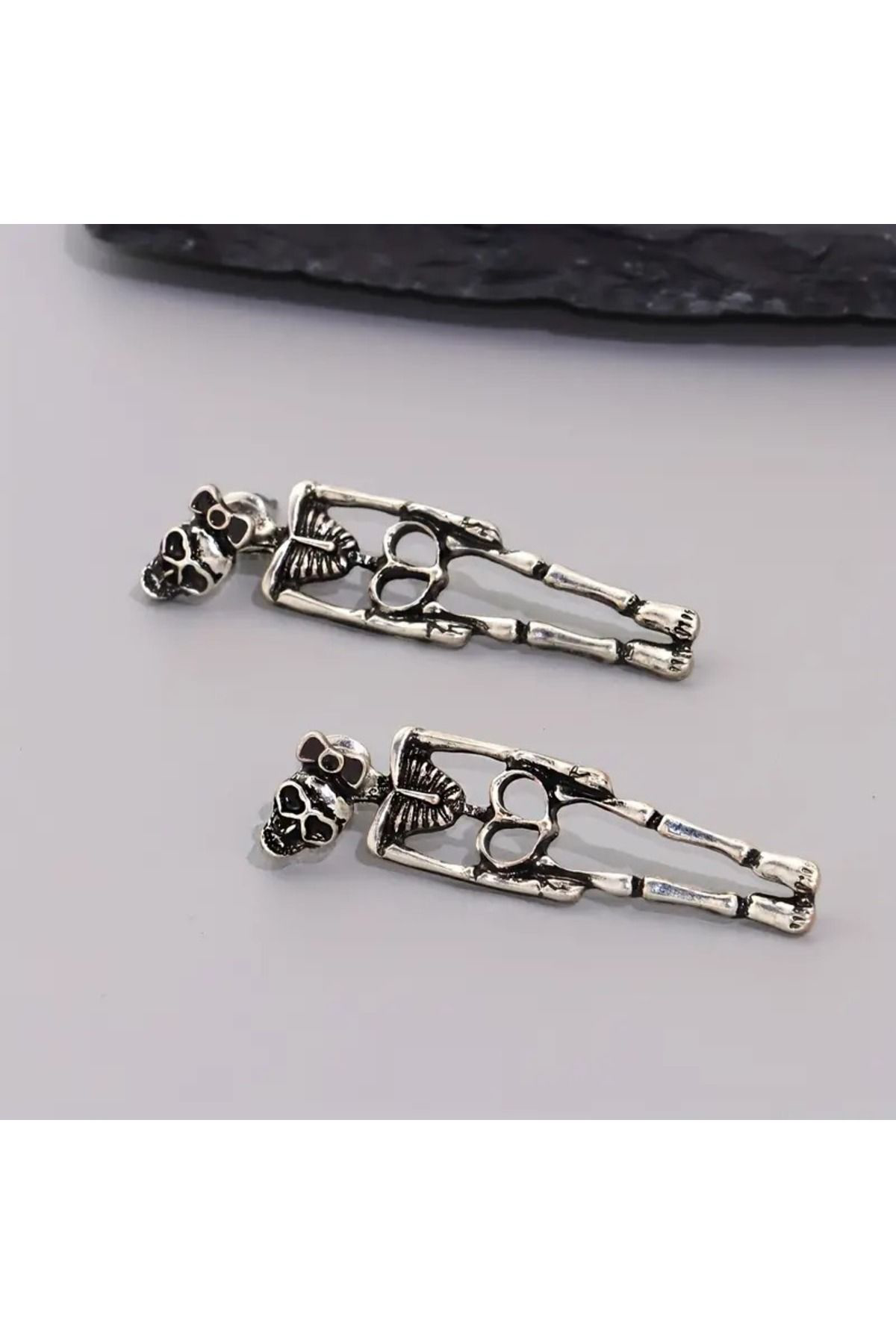Kadın Kurukafa Gotik Küpe 4,5 cm