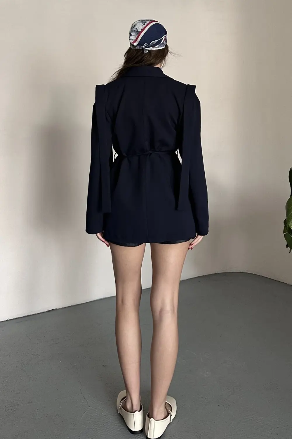 Kadın Kuşaklı Omuz Detaylı Blazer Ceket - Casual Modern Tasarım