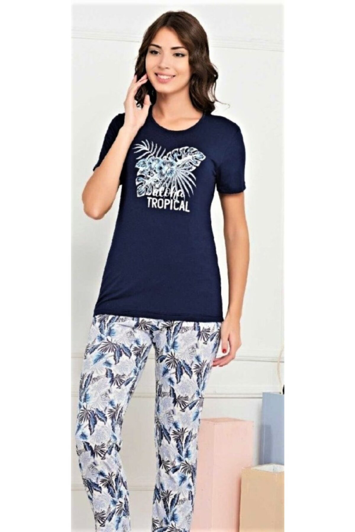 Kadın Lacivert Pijama Takımı