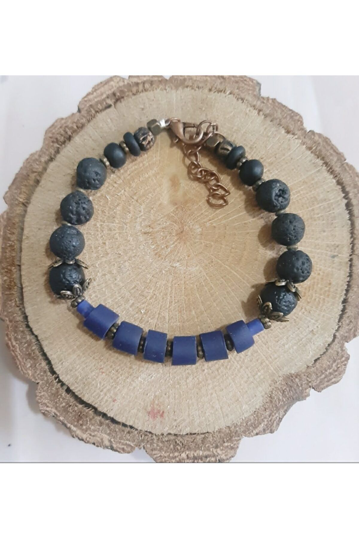 Dodemert Home Kadin Lacivert Polimer Kil & Doğal Taş Tasarim Bileklik