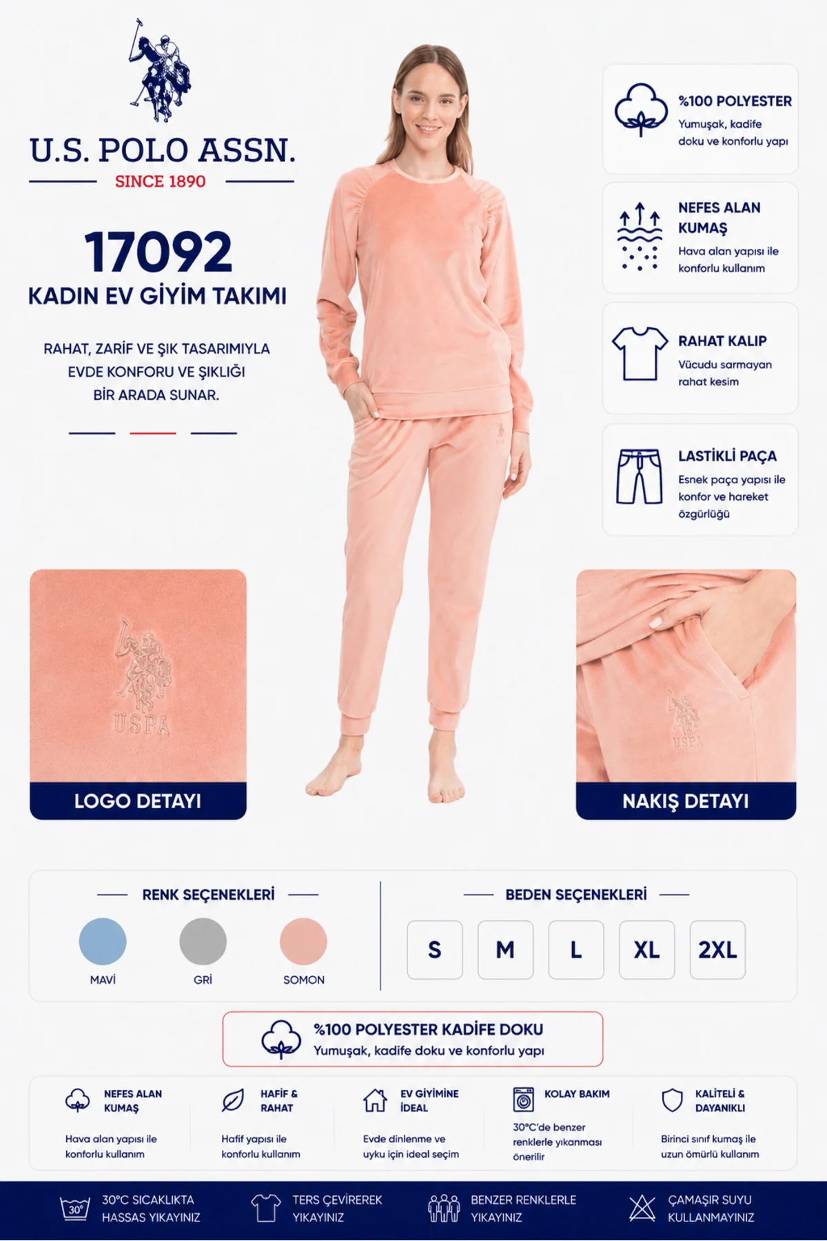 Kadın Lastikli Paça Rahat Ev Giyim Pijama KA81.B1O.N.7.NIECL0.D9E2.TK28EKA
