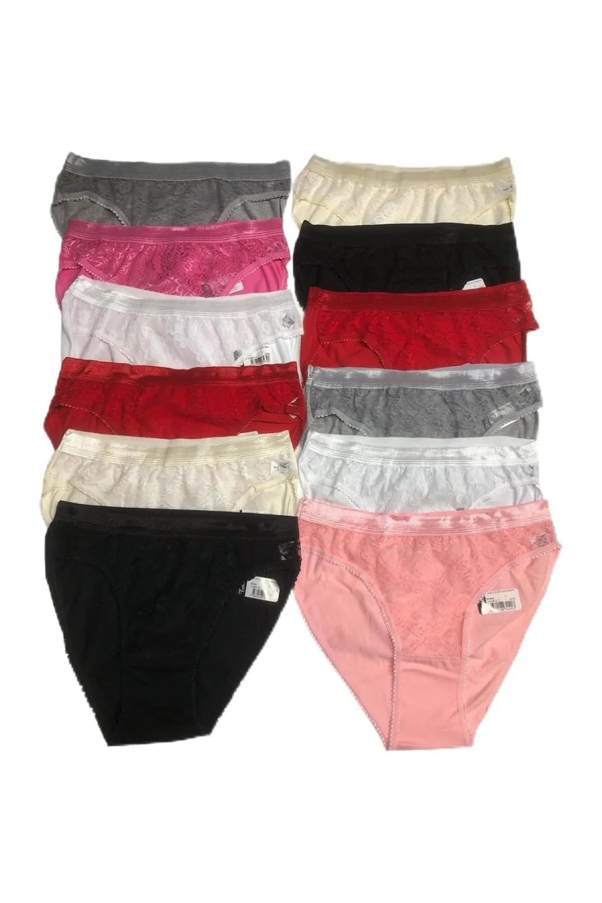 Kadın Leopar Desen Lüx Bikini Külot Karışık Renk 12 Adet, Asorti, M/L