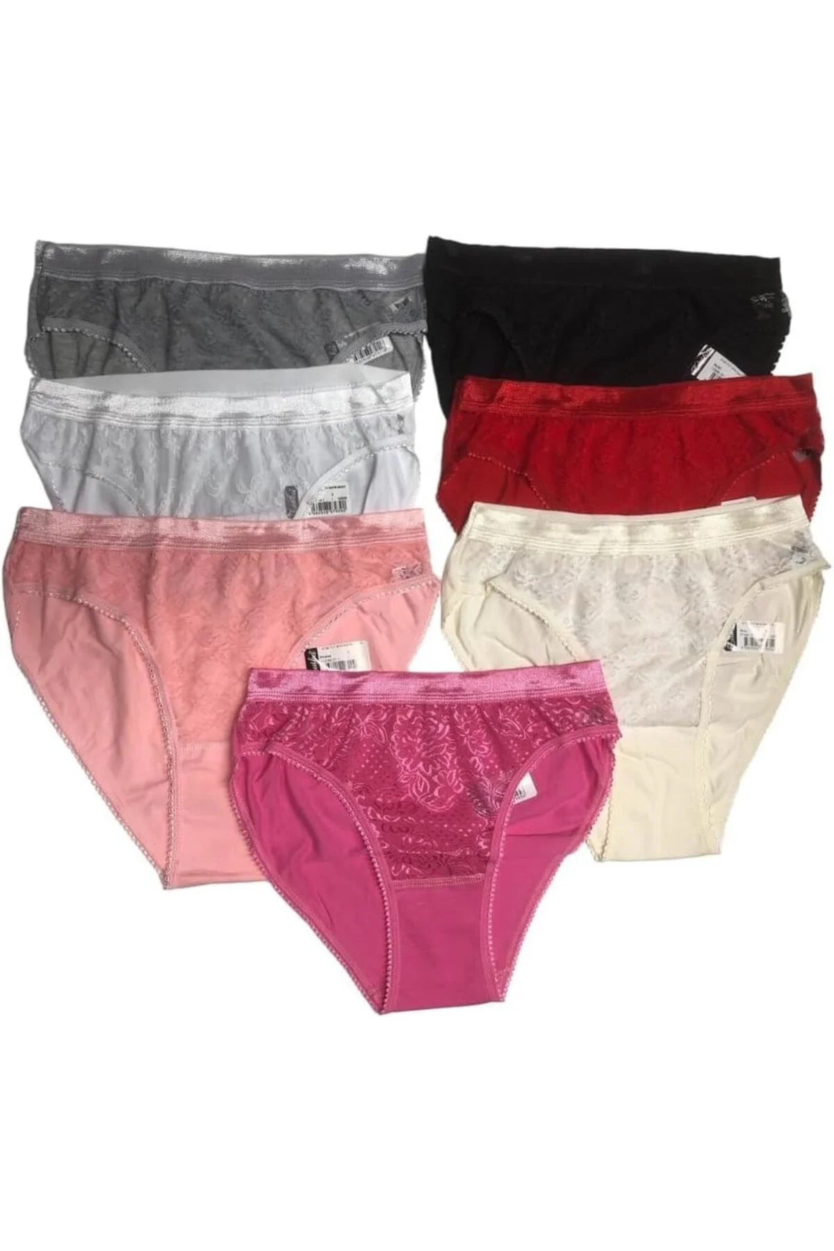 Kadın Leopar Desen Lüx Bikini Külot Karışık Renk 12 Adet, Asorti, M/L