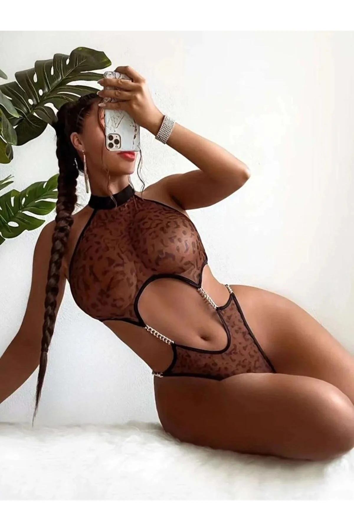 Kadın Leopar Desenli Zincirli Kahverengi Seksi Babydoll Fantezi Kostüm Fiyatı, Yorumları ve Özellikleri