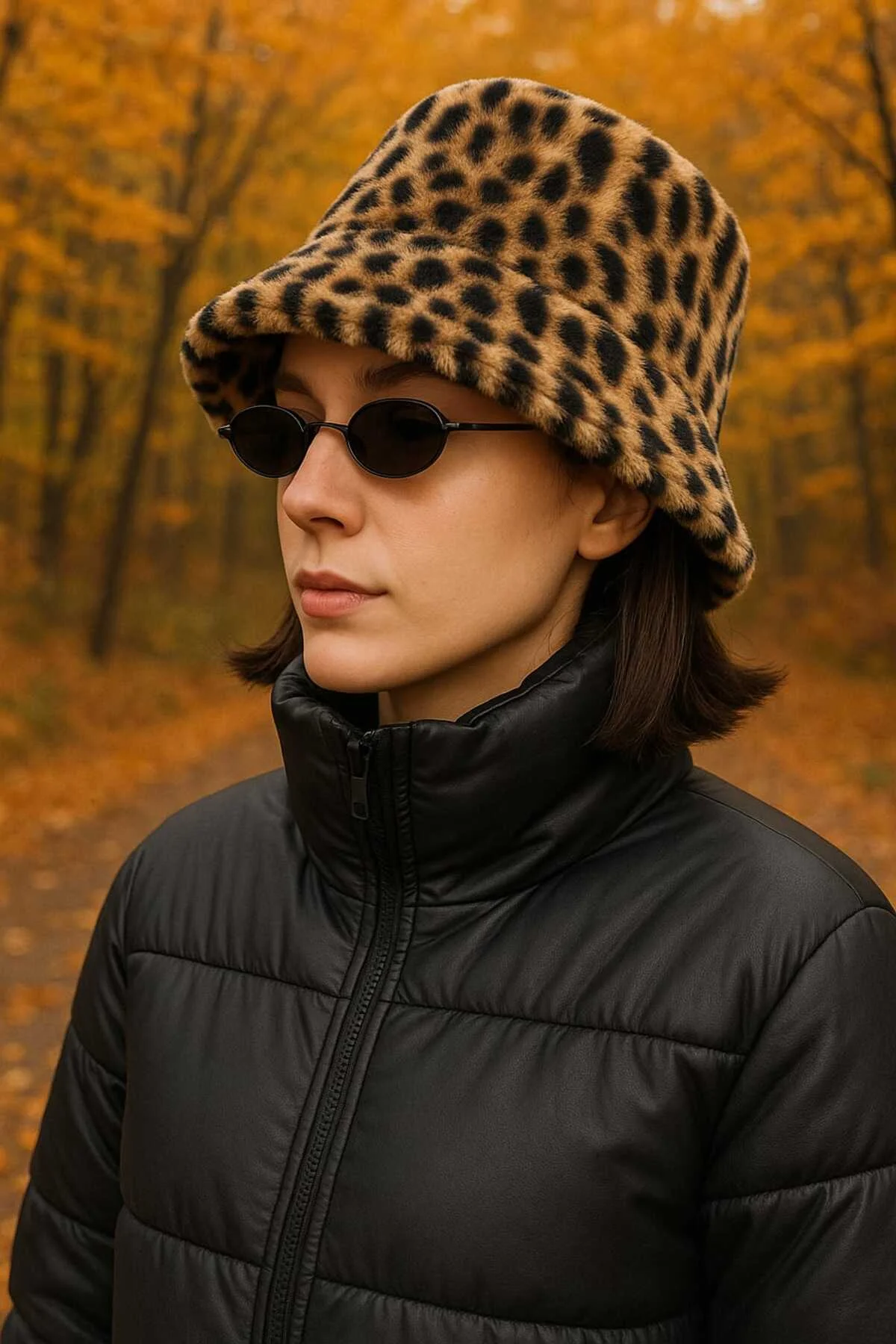 Kadın Leopar Desenli Suni Kürk Bucket Şapka Lüks Dokulu Yumuşak Kış Modeli modern Kadın Leopar Desenli Suni Kürk Bucket Şapka Lüks Dokulu Yumuşak Kış Modeli modern