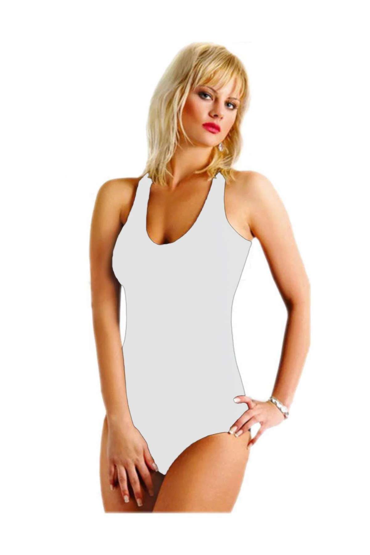 Kadın Likralı Pamuk Askılı Sporcu Çıtçıtlı Body 4060