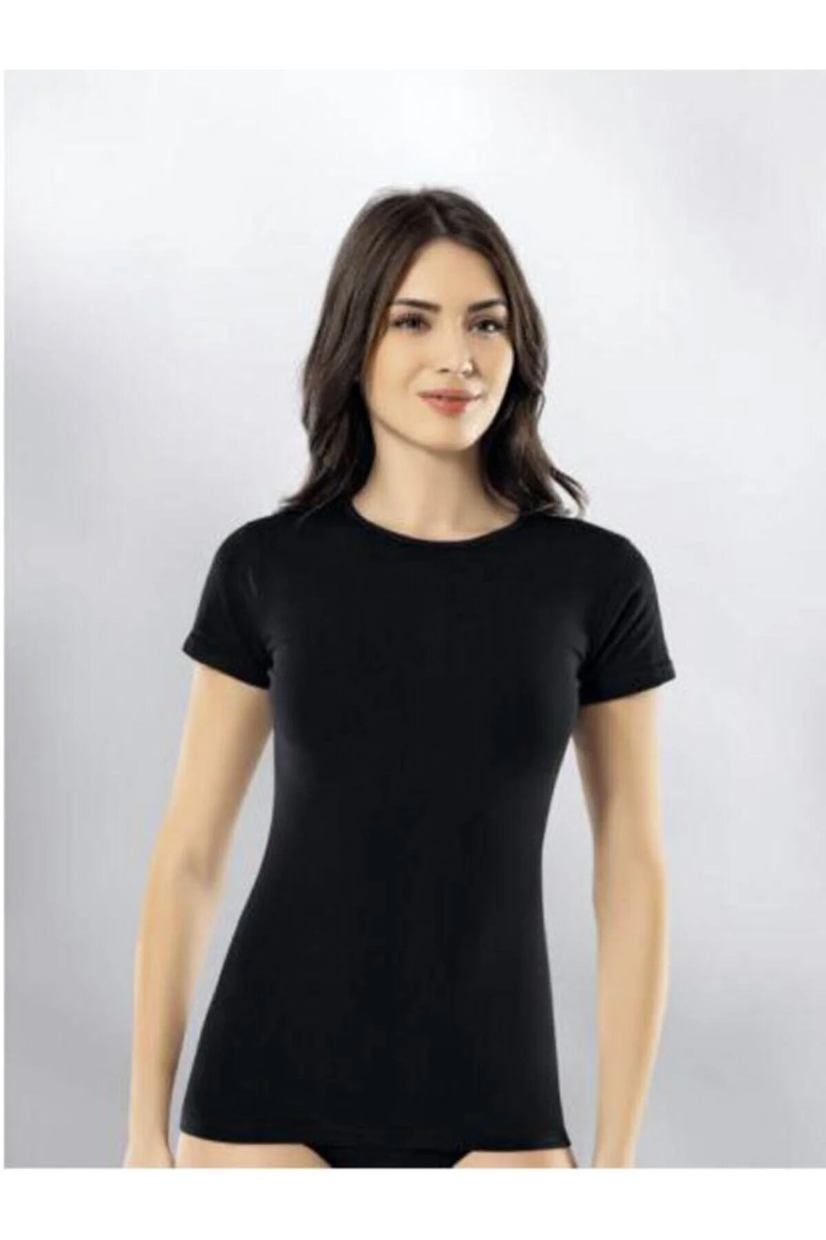 Kadın Likralı Yarım Kollu Body 6022