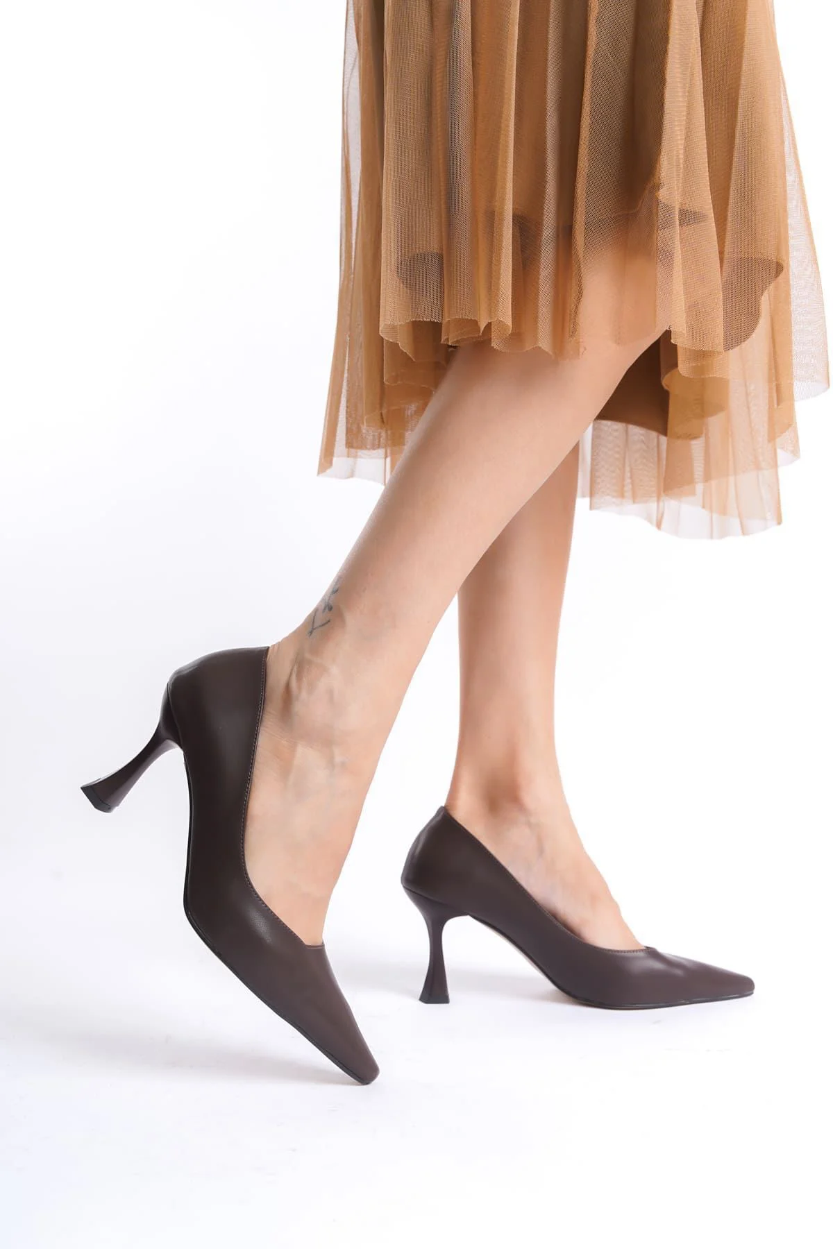 Kadın Mat Acı Kahve Stiletto TR08MS27L