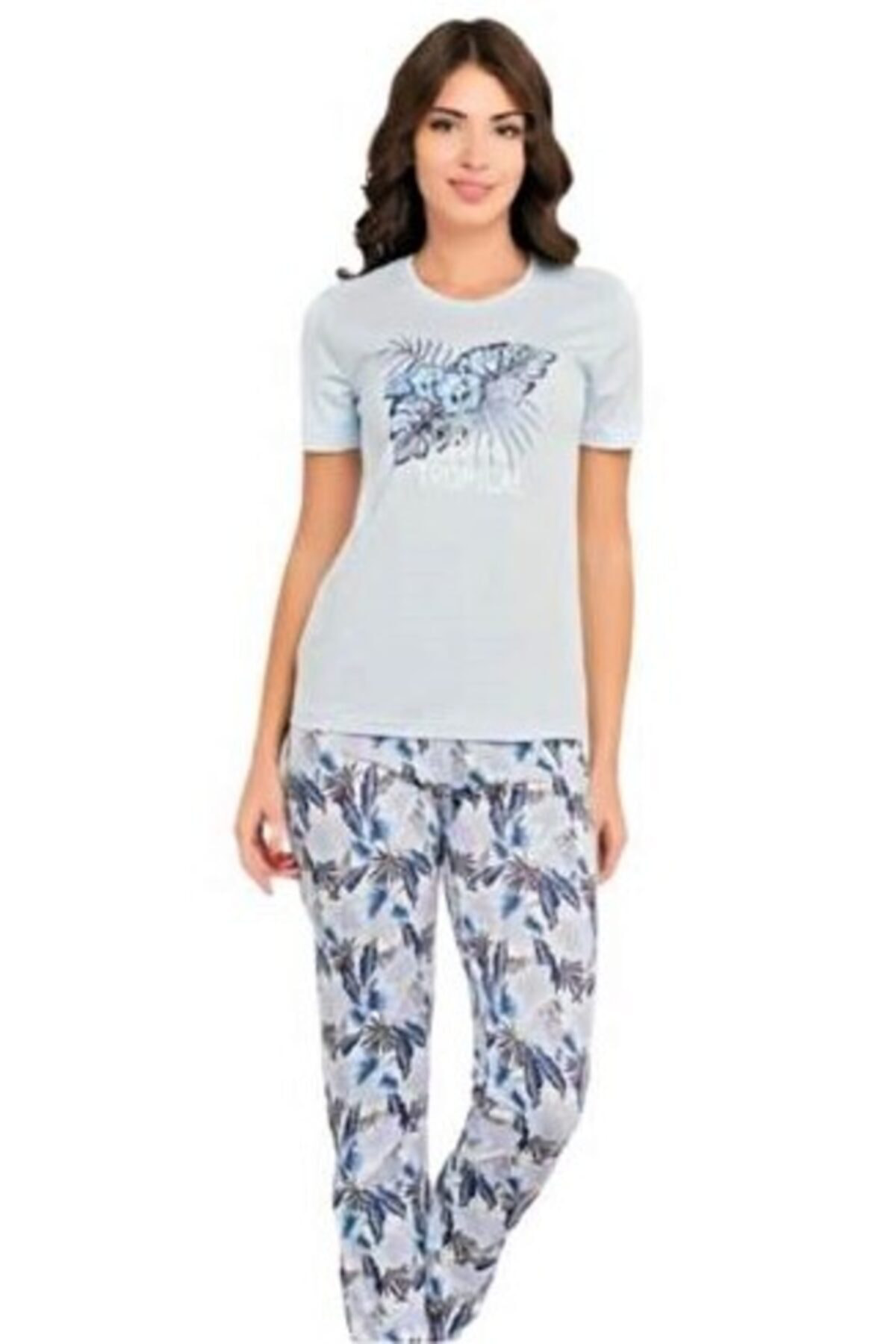 Kadın Mavi Pijama Takımı