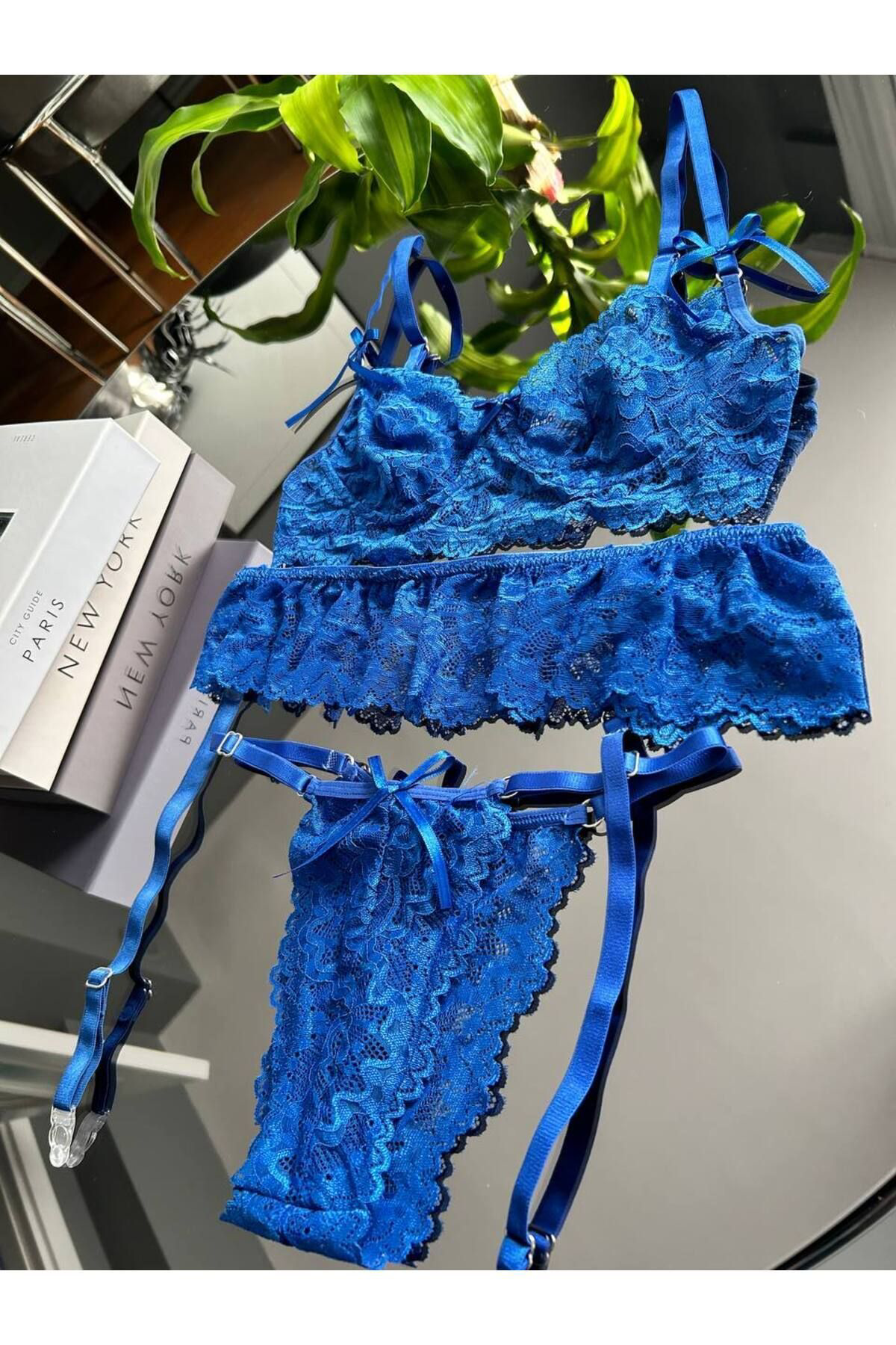 Kadın Mavi Seksi Dantel Detaylı Romantik Şık Fantezi Jartiyer Takımı Fiyatı, Yorumları ve Özellikleri