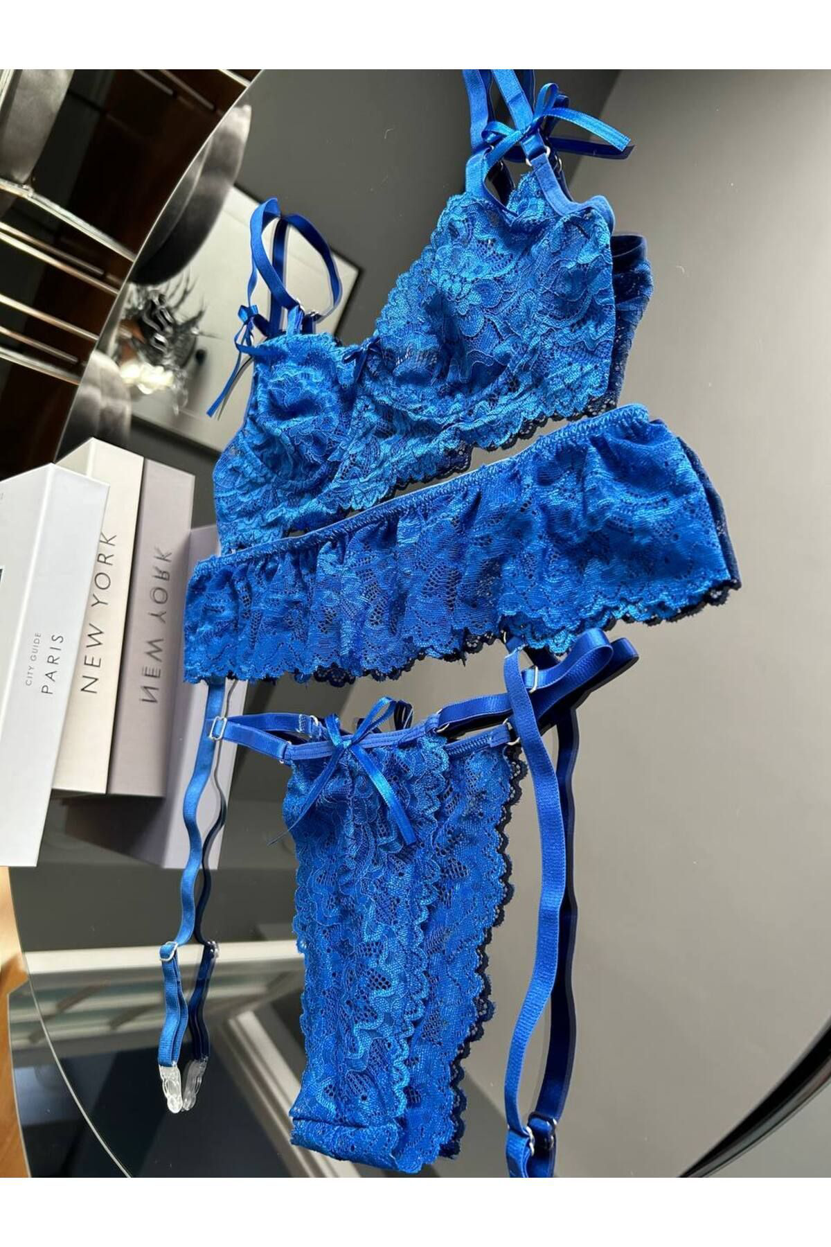 Kadın Mavi Seksi Dantel Detaylı Romantik Şık Fantezi Jartiyer Takımı Fiyatı, Yorumları ve Özellikleri