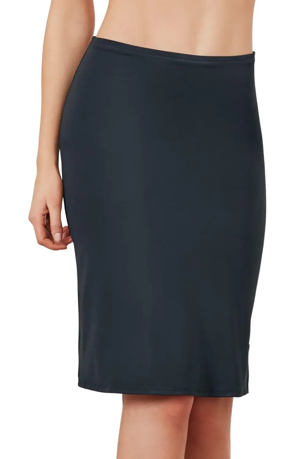 Kadın Mikropolyamid Esnek Kumaşlı Diz Altı Uzun Etek Altı Jüpon (