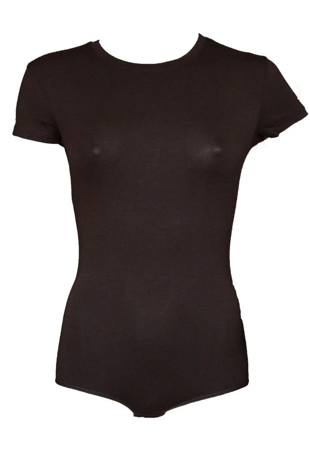 Kadın Modal Kısa Kol Bisiklet Yaka Beyaz Çıtçıtlı Body