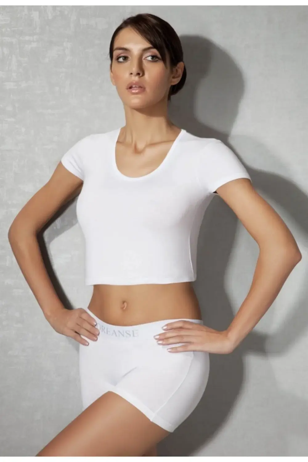 Kadın Modal Oyuk Yaka Kısa Kollu T Shirt 9387