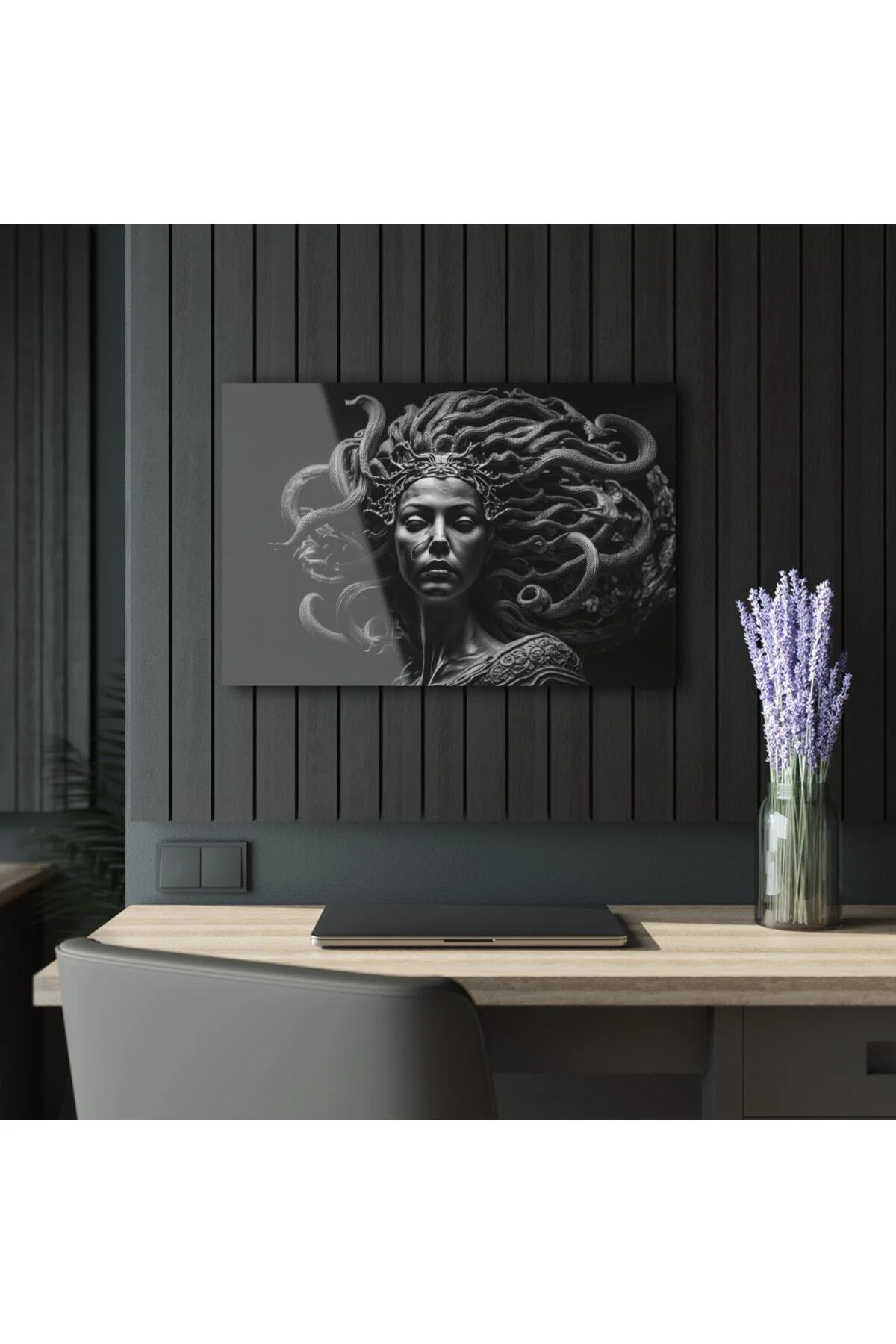 Kadın Model Medusa 1 Cam Tablo Duvar Dekoru 19