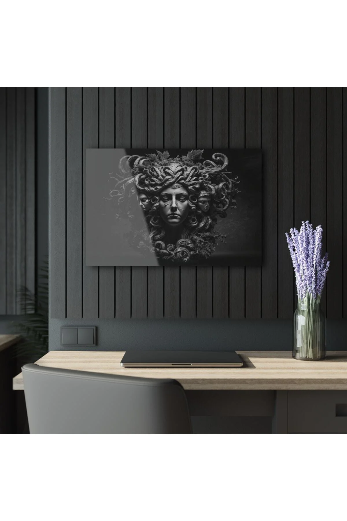Kadın Model Medusa 2 Cam Tablo Duvar Dekoru 20