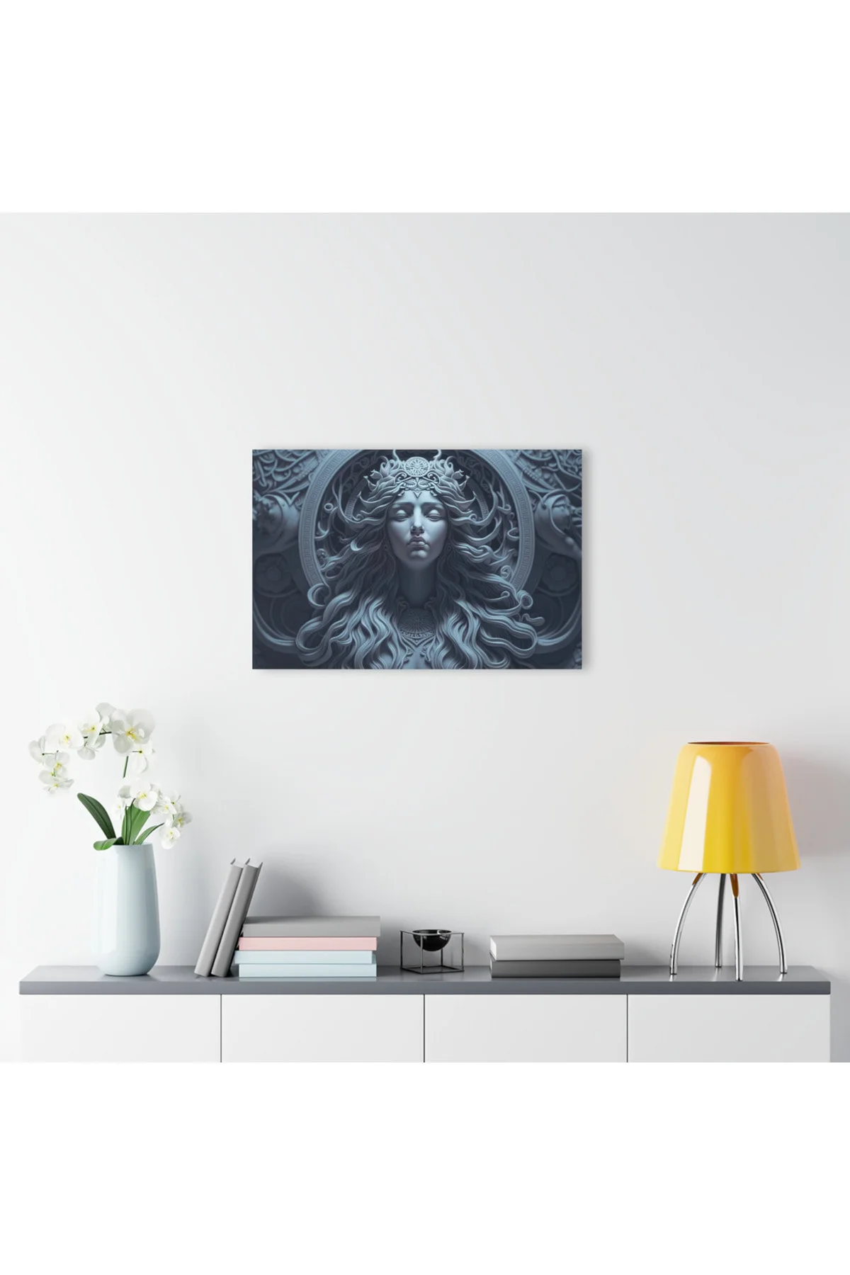 Kadın Model Medusa 3 Cam Tablo Duvar Dekoru 22