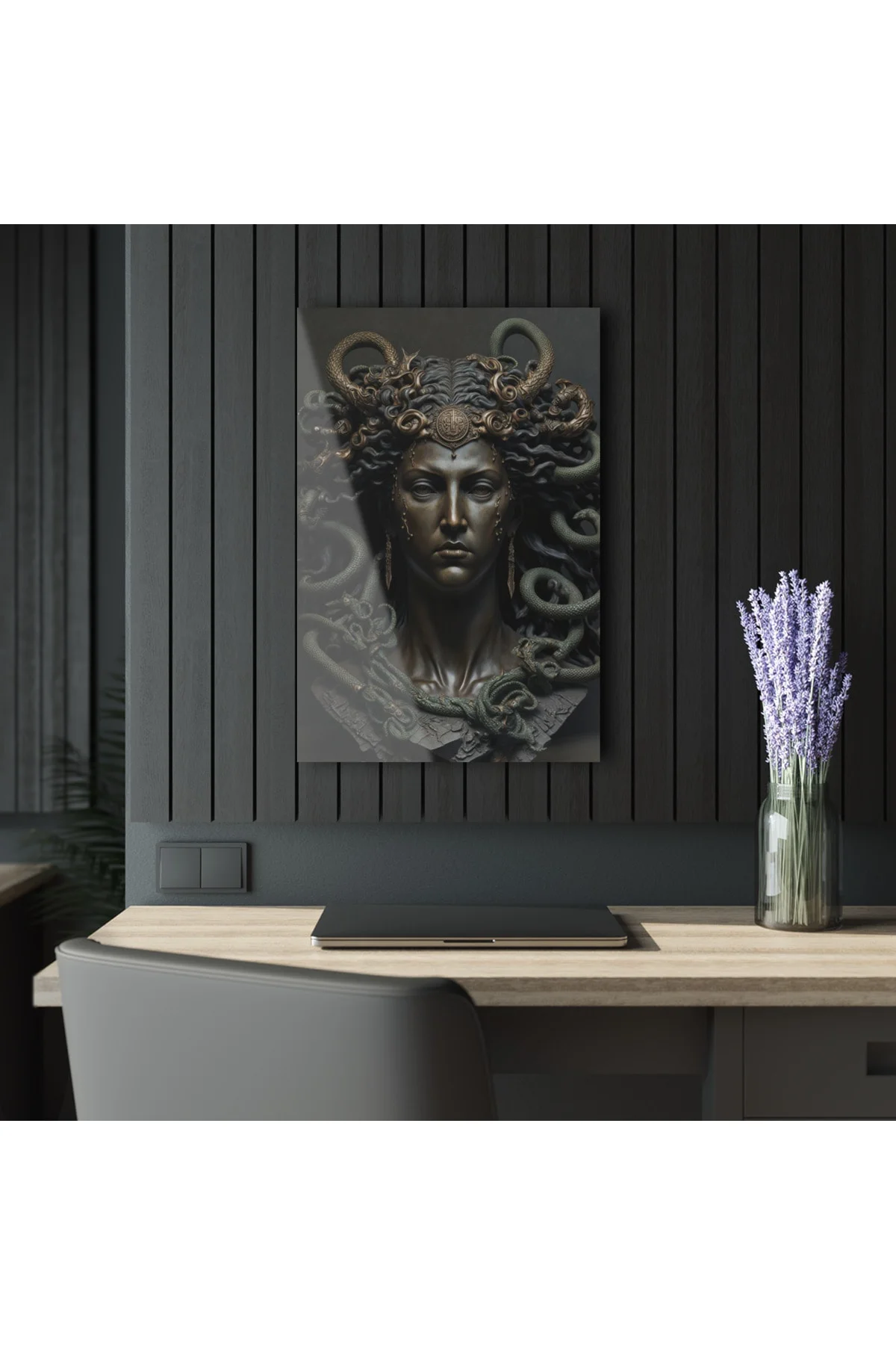 Kadın Model Medusa 4 Cam Tablo Duvar Dekoru 23