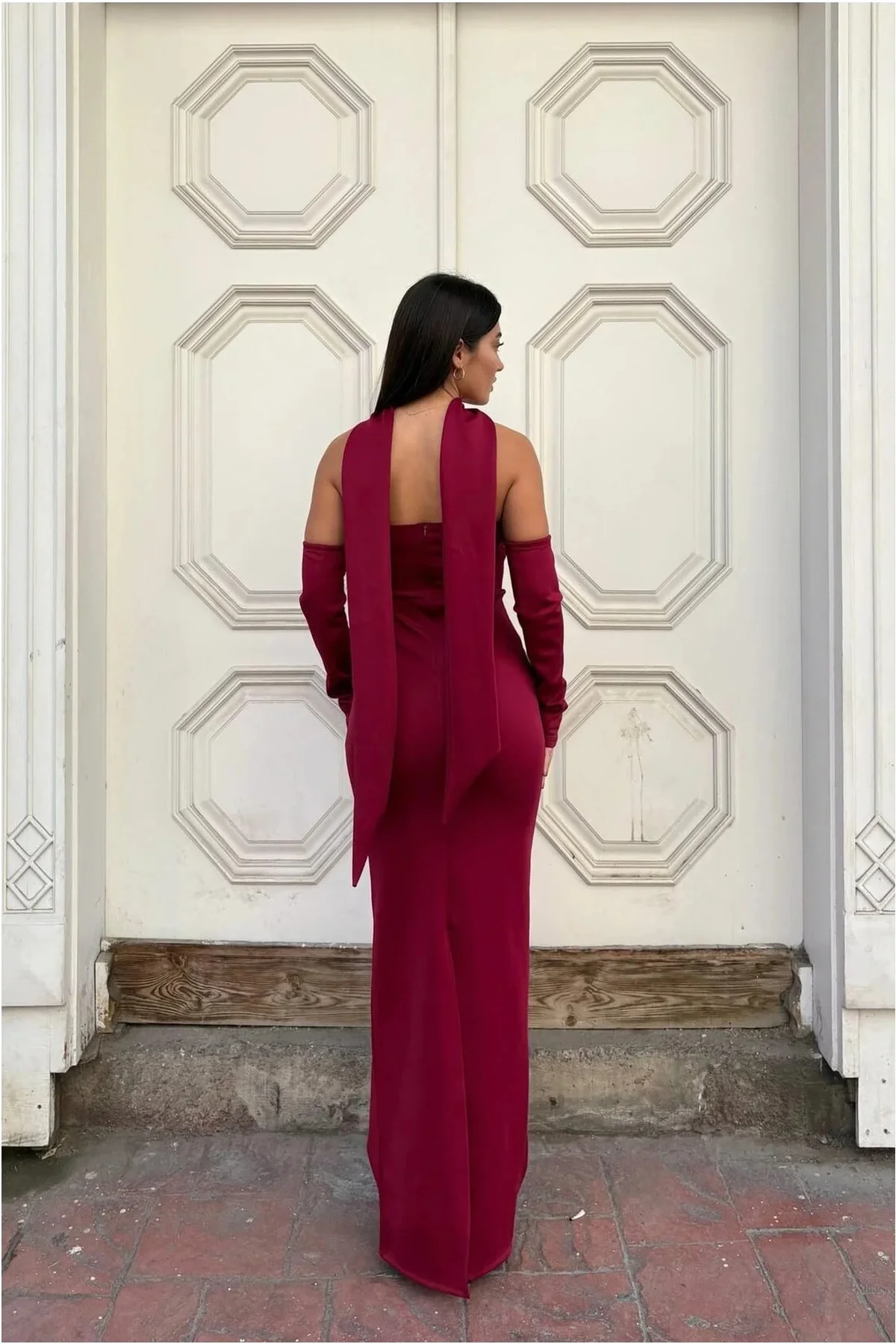 Kadın Modern Stil Scuba Esnek Kumaş Straplez Balık Kesim Abiye Elbise Kadın Modern Stil Scuba Esnek Kumaş Straplez Balık Kesim Abiye Elbise