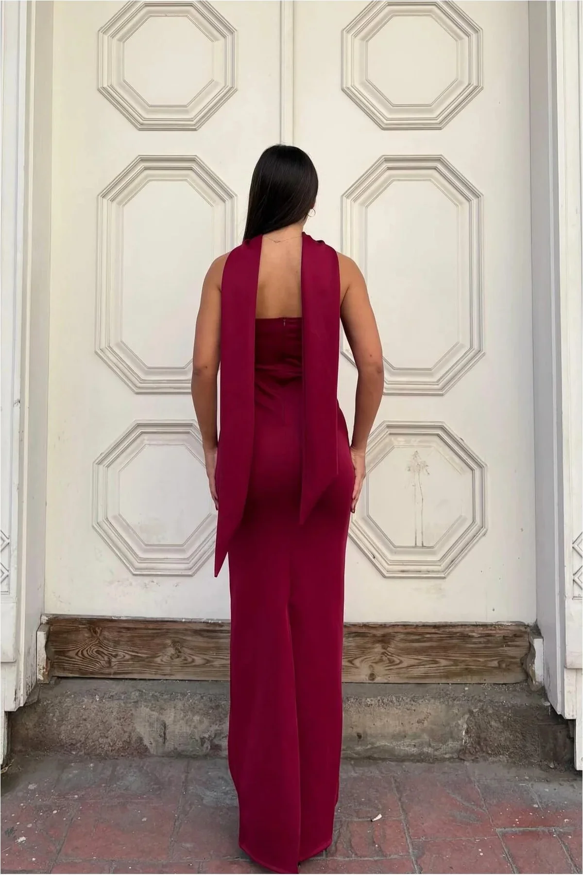 Kadın Modern Stil Scuba Esnek Kumaş Straplez Balık Kesim Abiye Elbise Kadın Modern Stil Scuba Esnek Kumaş Straplez Balık Kesim Abiye Elbise