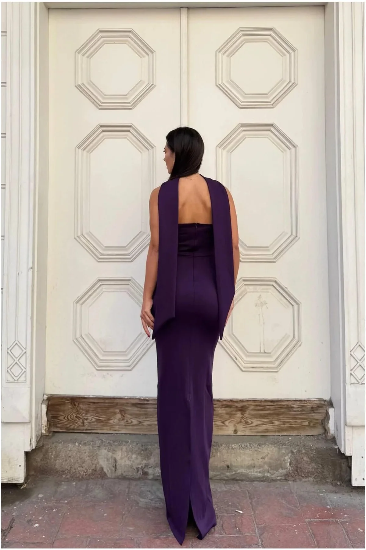 Kadın Modern Stil Scuba Esnek Kumaş Straplez Balık Kesim Abiye Elbise Kadın Modern Stil Scuba Esnek Kumaş Straplez Balık Kesim Abiye Elbise