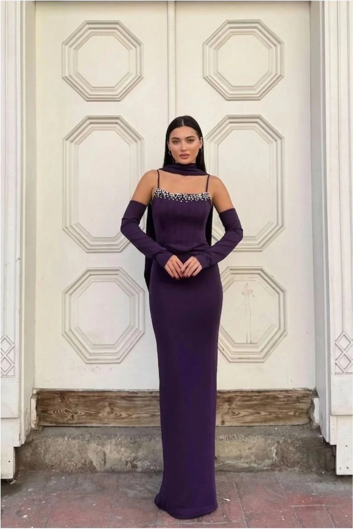 Kadın Modern Stil Scuba Esnek Kumaş Straplez Balık Kesim Abiye Elbise Kadın Modern Stil Scuba Esnek Kumaş Straplez Balık Kesim Abiye Elbise