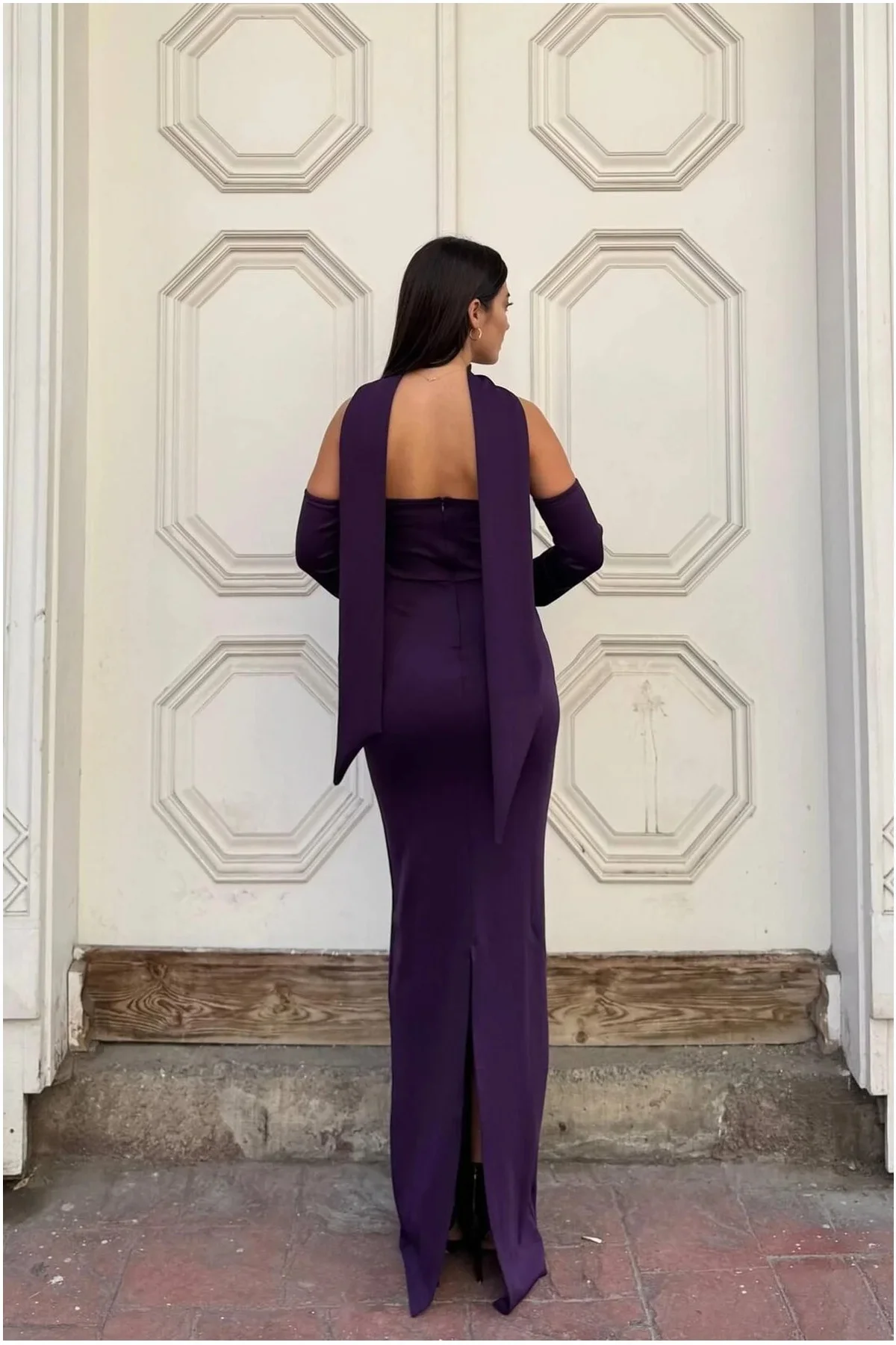 Kadın Modern Stil Scuba Esnek Kumaş Straplez Balık Kesim Abiye Elbise Kadın Modern Stil Scuba Esnek Kumaş Straplez Balık Kesim Abiye Elbise