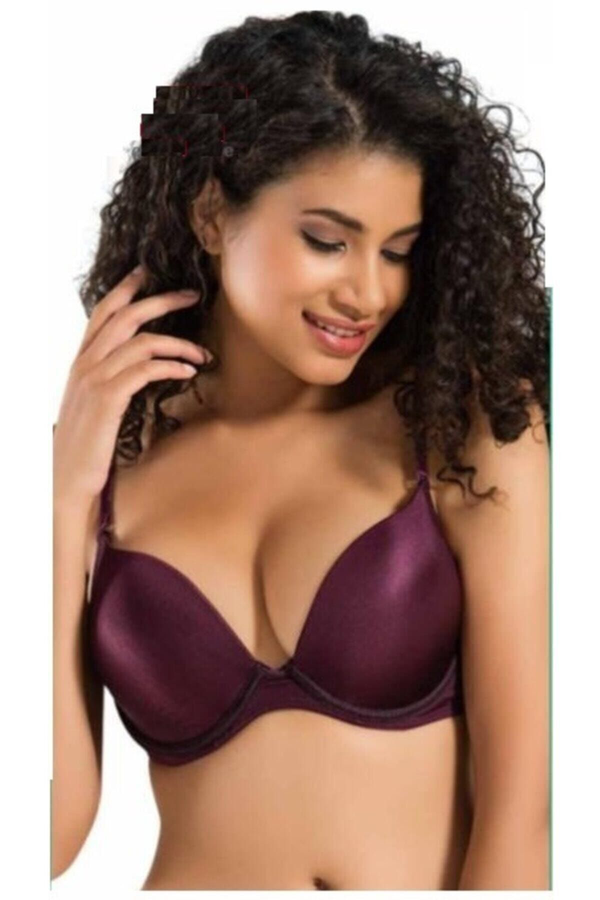 Kadın Mürdüm Push Up Sütyen 7033